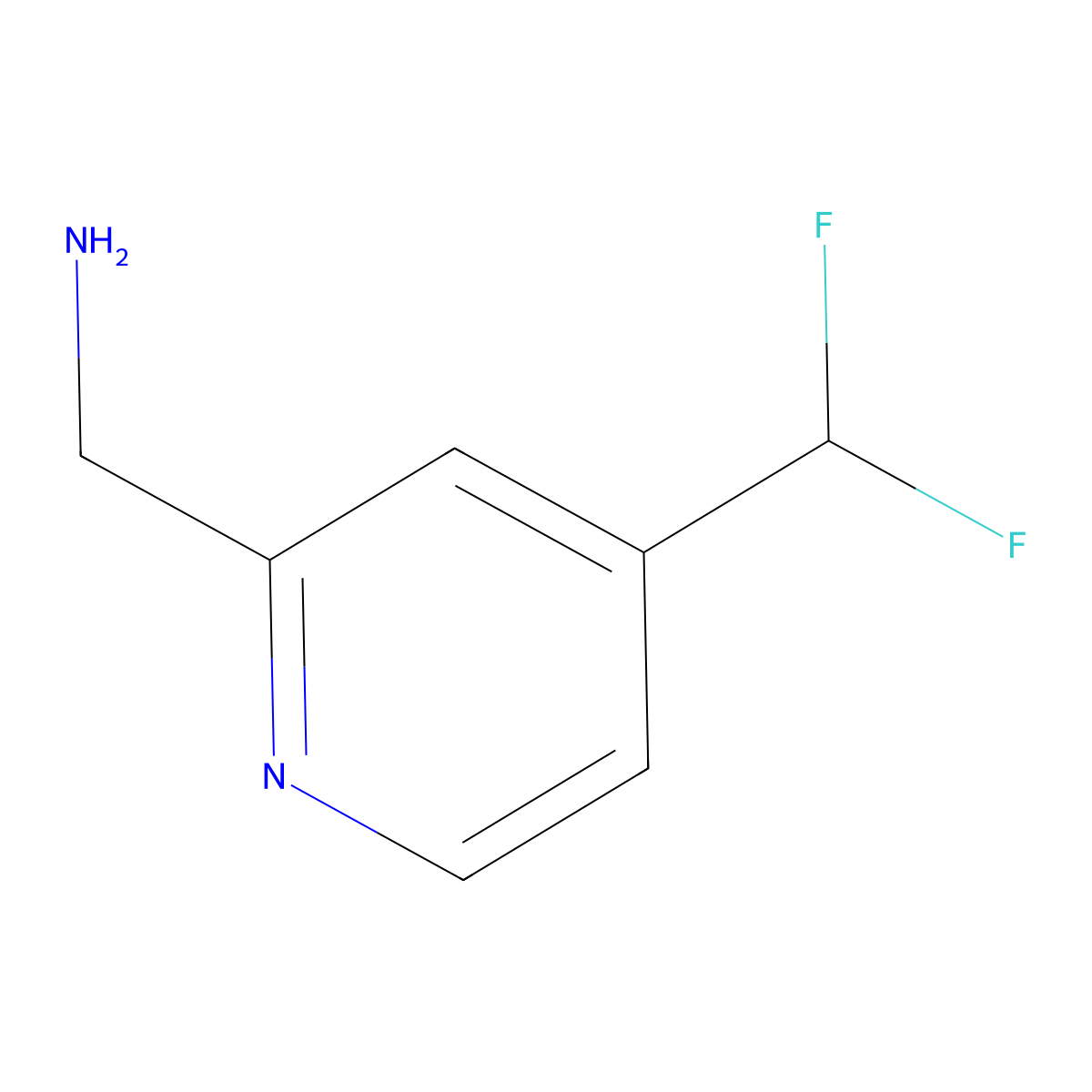 [4-(Difluoromethyl)pyridin-2-YL]methanamine molecular structure, CAS 1256806-04-8