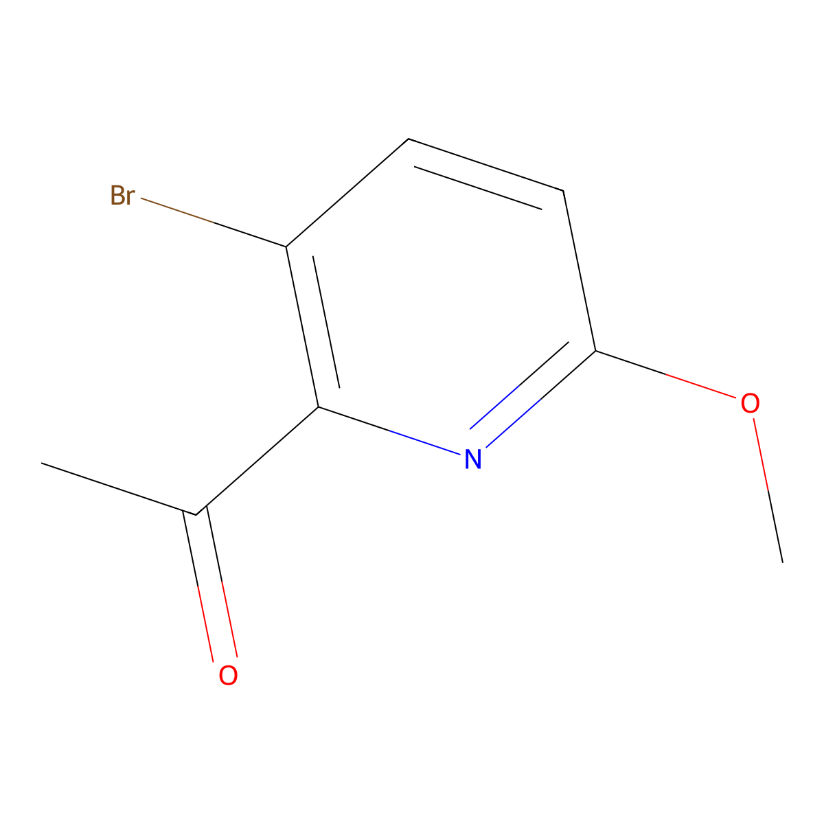 1-(3-Bromo-6-methoxypyridin-2-yl)ethanone molecular structure, CAS 1256806-19-5