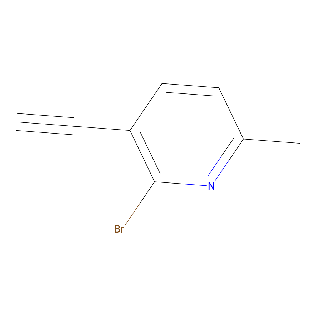 2-Bromo-3-ethynyl-6-methylpyridine molecular structure, CAS 1256806-27-5