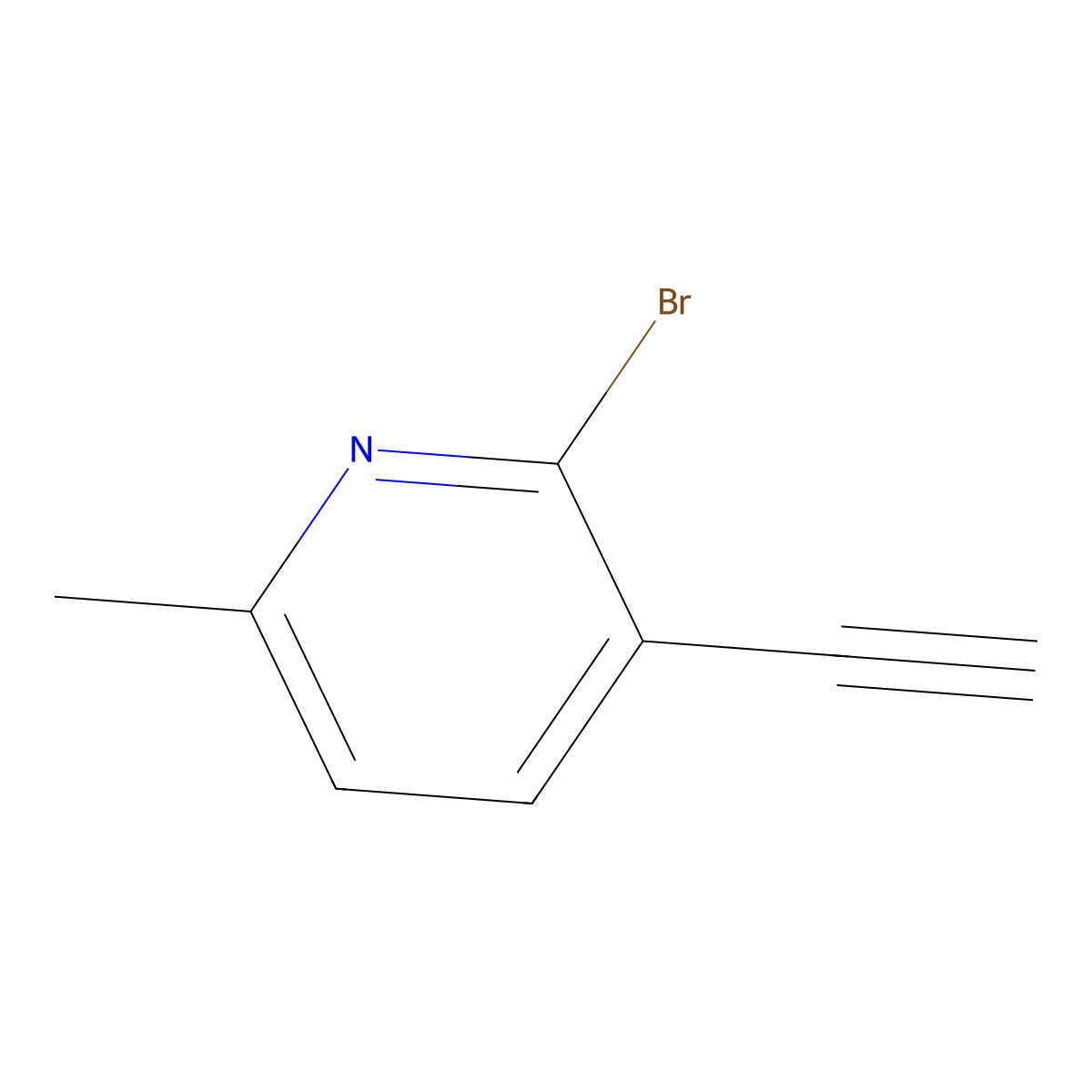2-Bromo-3-ethynyl-6-methylpyridine molecular structure, CAS 1256806-27-5