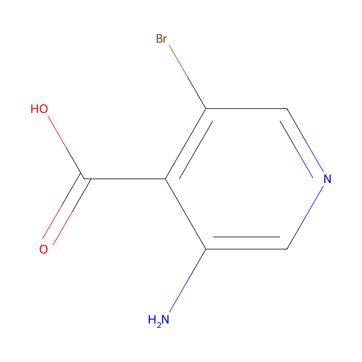 3-Amino-5-bromopyridine-4-carboxylic acid molecular structure, CAS 1256806-39-9
