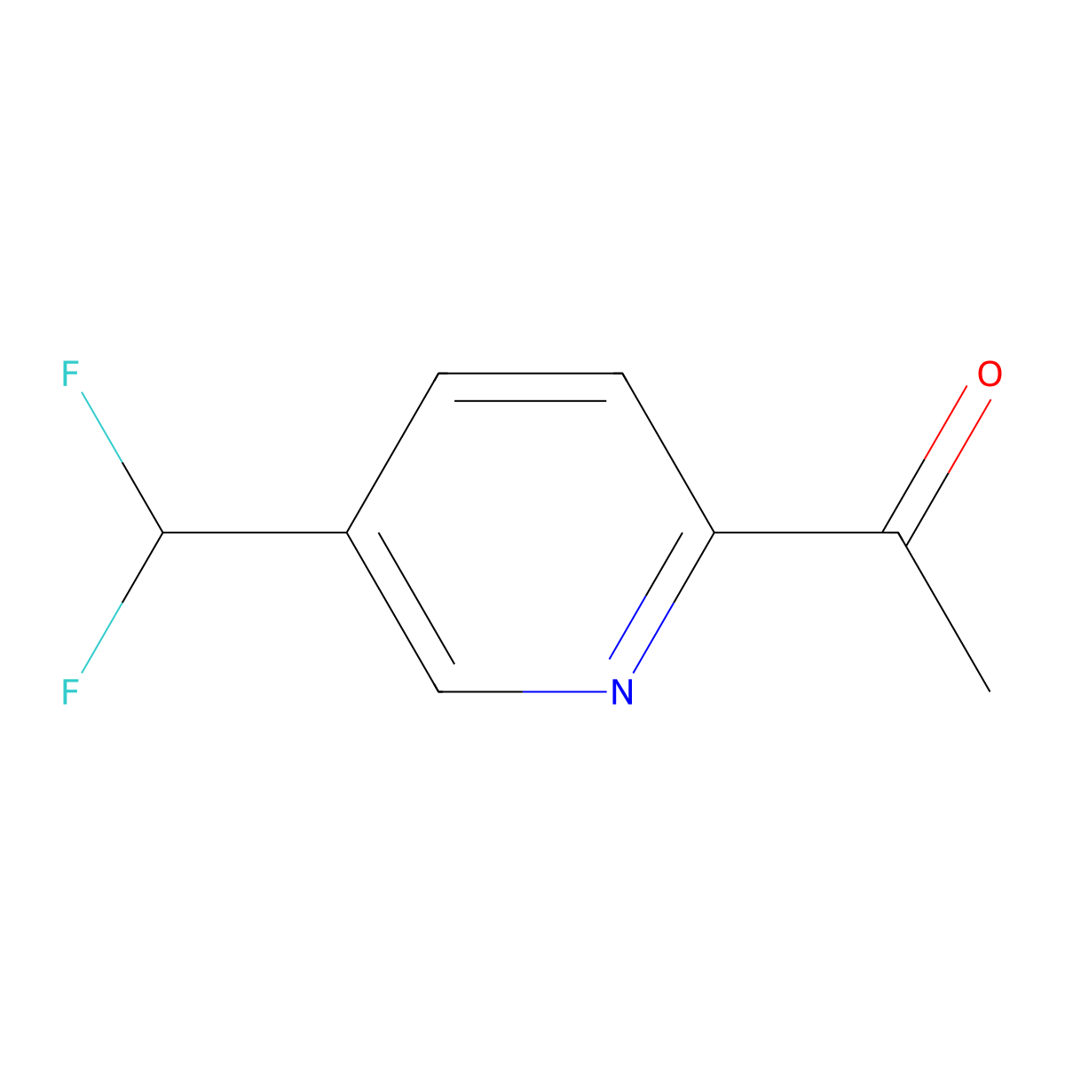 1-(5-(Difluoromethyl)pyridin-2-yl)ethan-1-one molecular structure, CAS 1256806-49-1