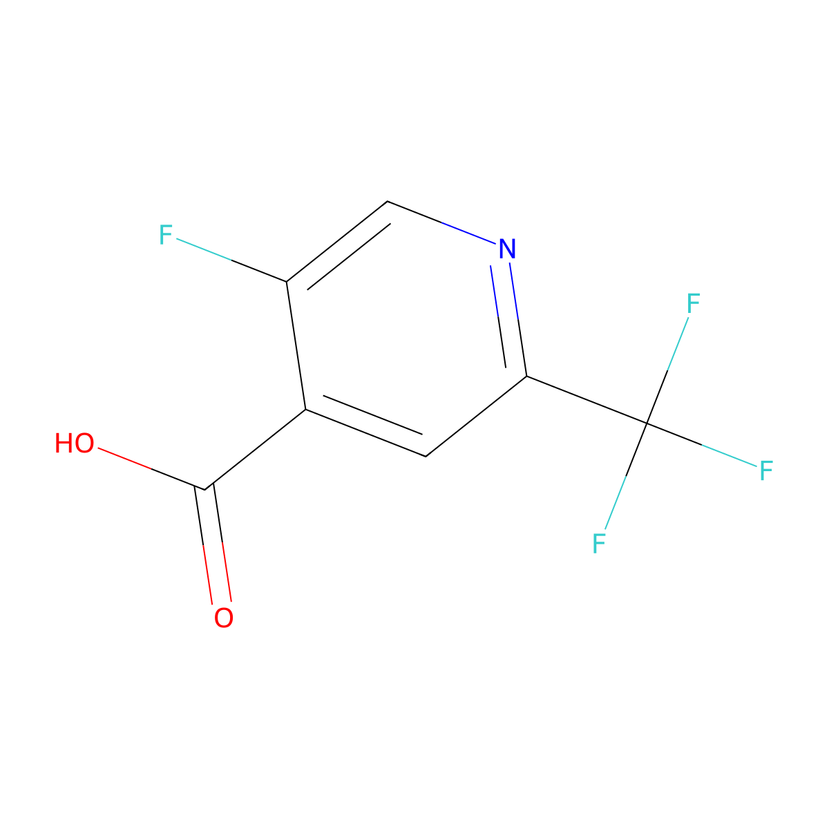 5-Fluoro-2-(trifluoromethyl)pyridine-4-carboxylic acid molecular structure, CAS 1256806-61-7
