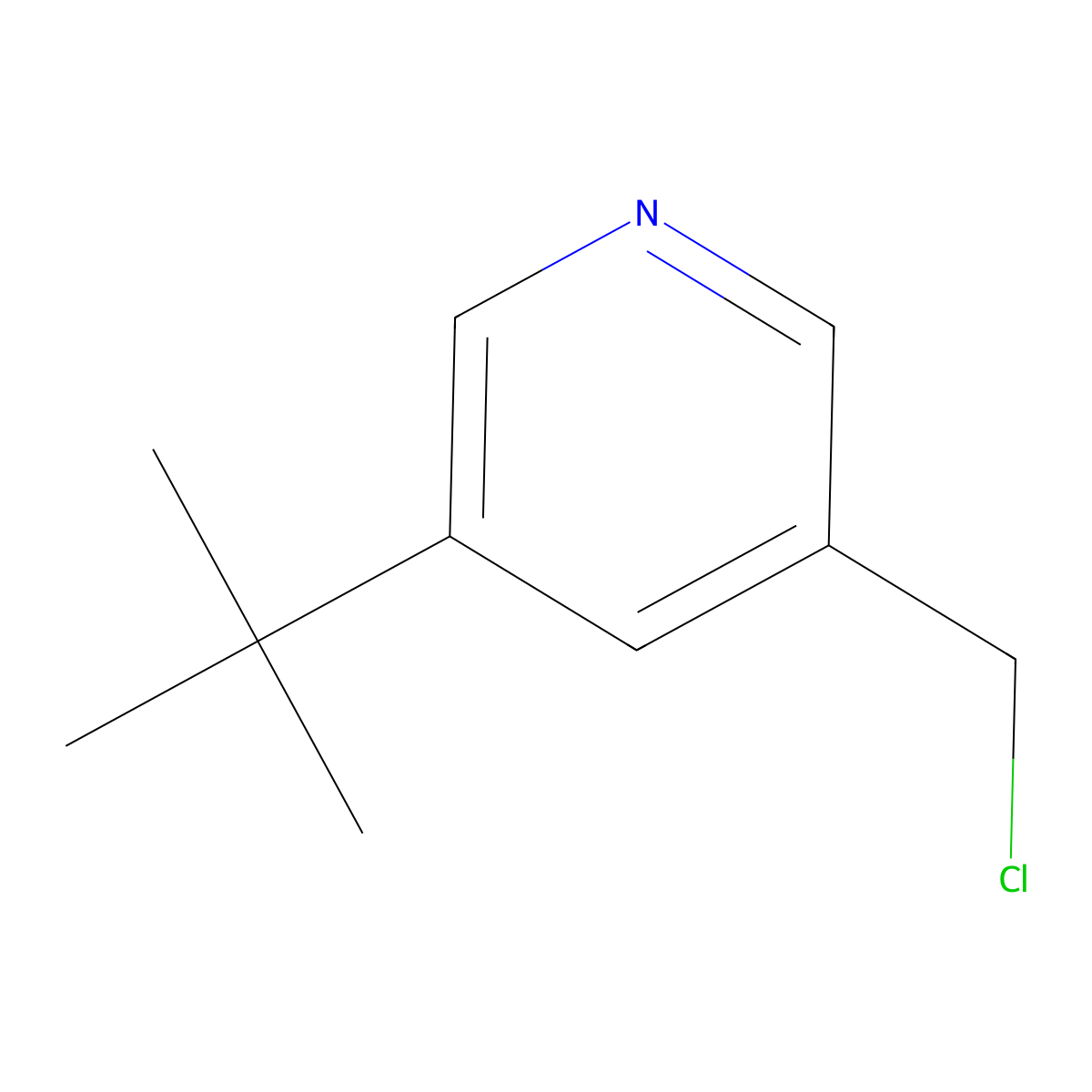3-(tert-Butyl)-5-(chloromethyl)pyridine molecular structure, CAS 1256806-62-8