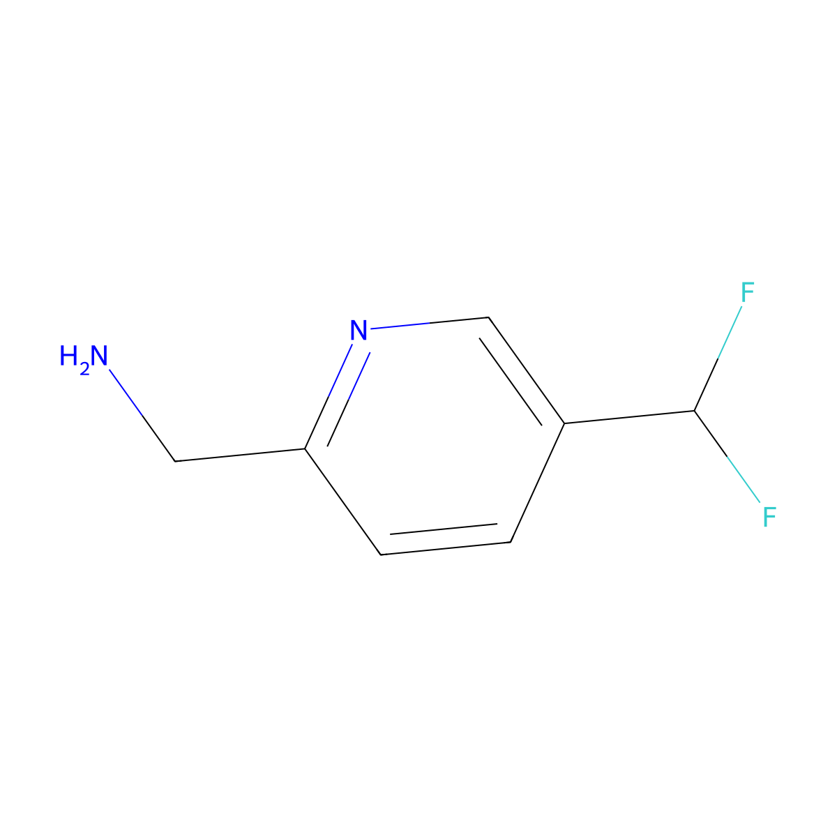 [5-(Difluoromethyl)pyridin-2-YL]methanamine molecular structure, CAS 1256806-69-5