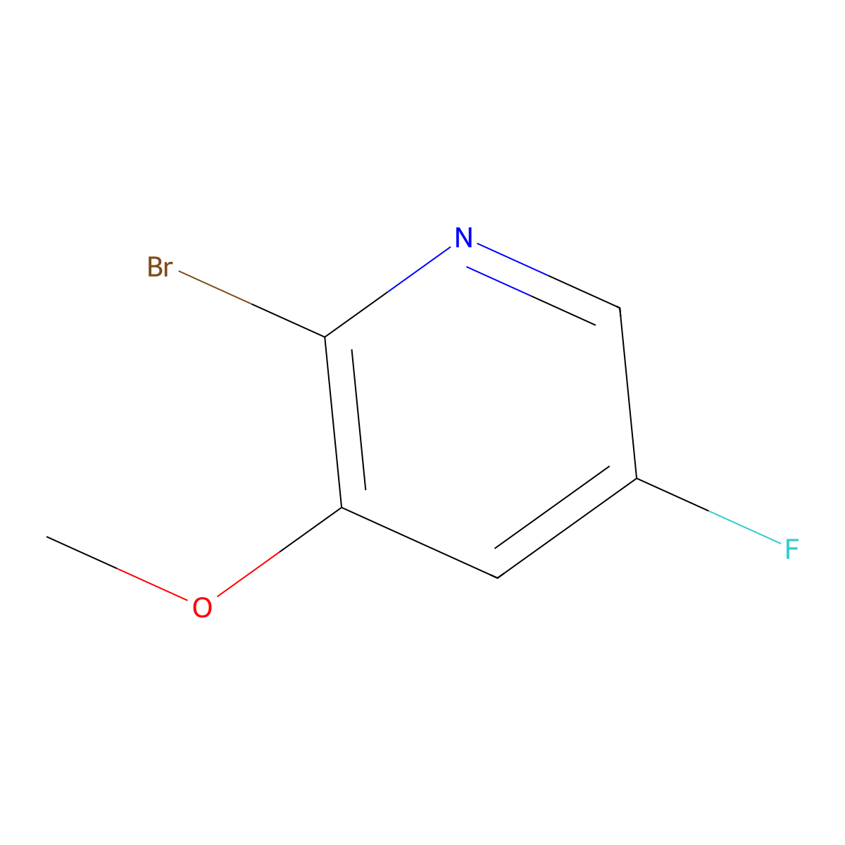 2-Bromo-5-fluoro-3-methoxypyridine molecular structure, CAS 1256806-73-1