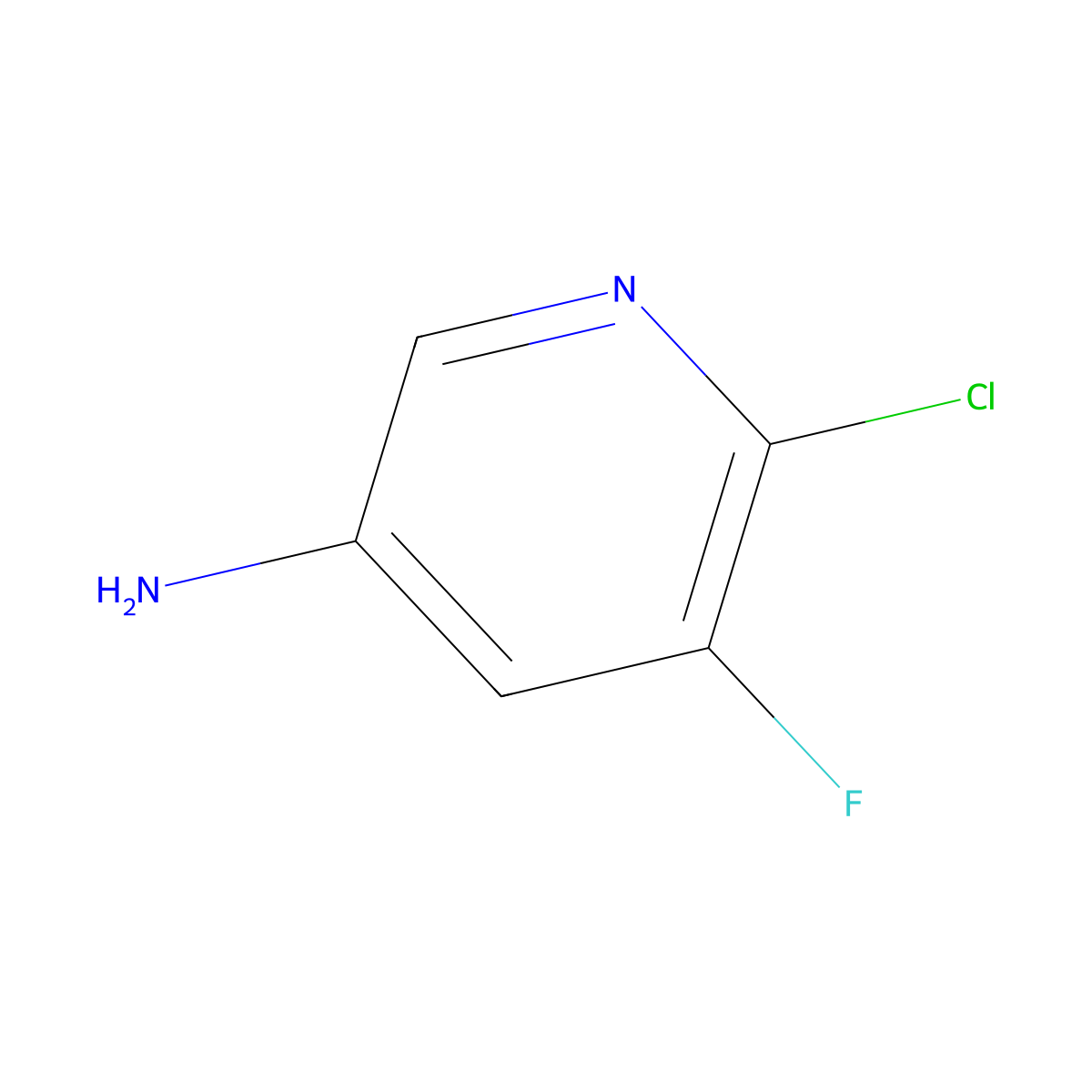 6-Chloro-5-fluoropyridin-3-amine molecular structure, CAS 1256806-83-3