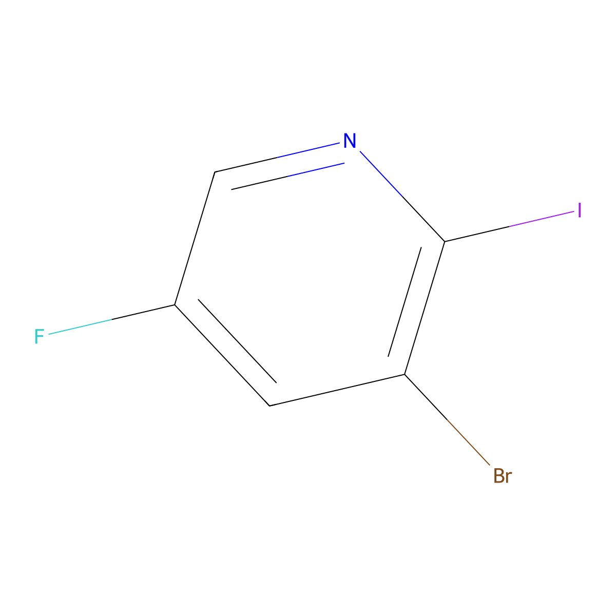 3-Bromo-5-fluoro-2-iodopyridine molecular structure, CAS 1256806-95-7