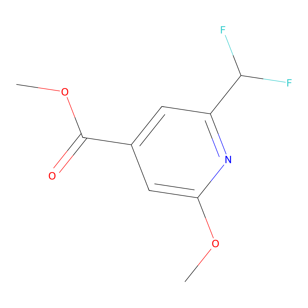 Methyl 2-(difluoromethyl)-6-methoxyisonicotinate molecular structure, CAS 1256807-01-8