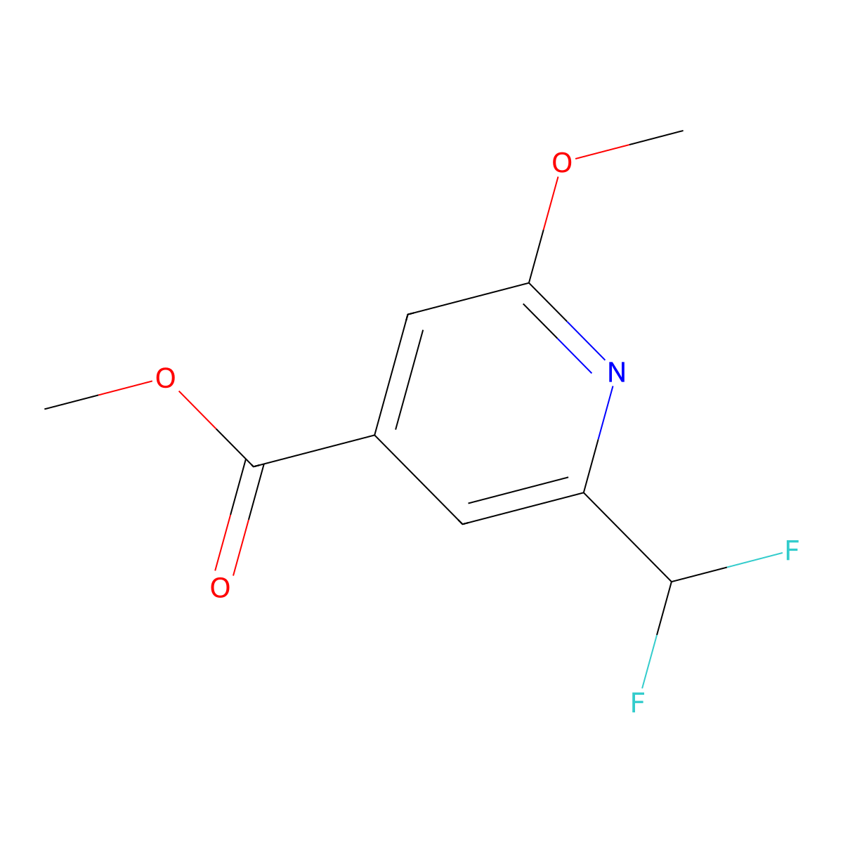 Methyl 2-(difluoromethyl)-6-methoxyisonicotinate molecular structure, CAS 1256807-01-8
