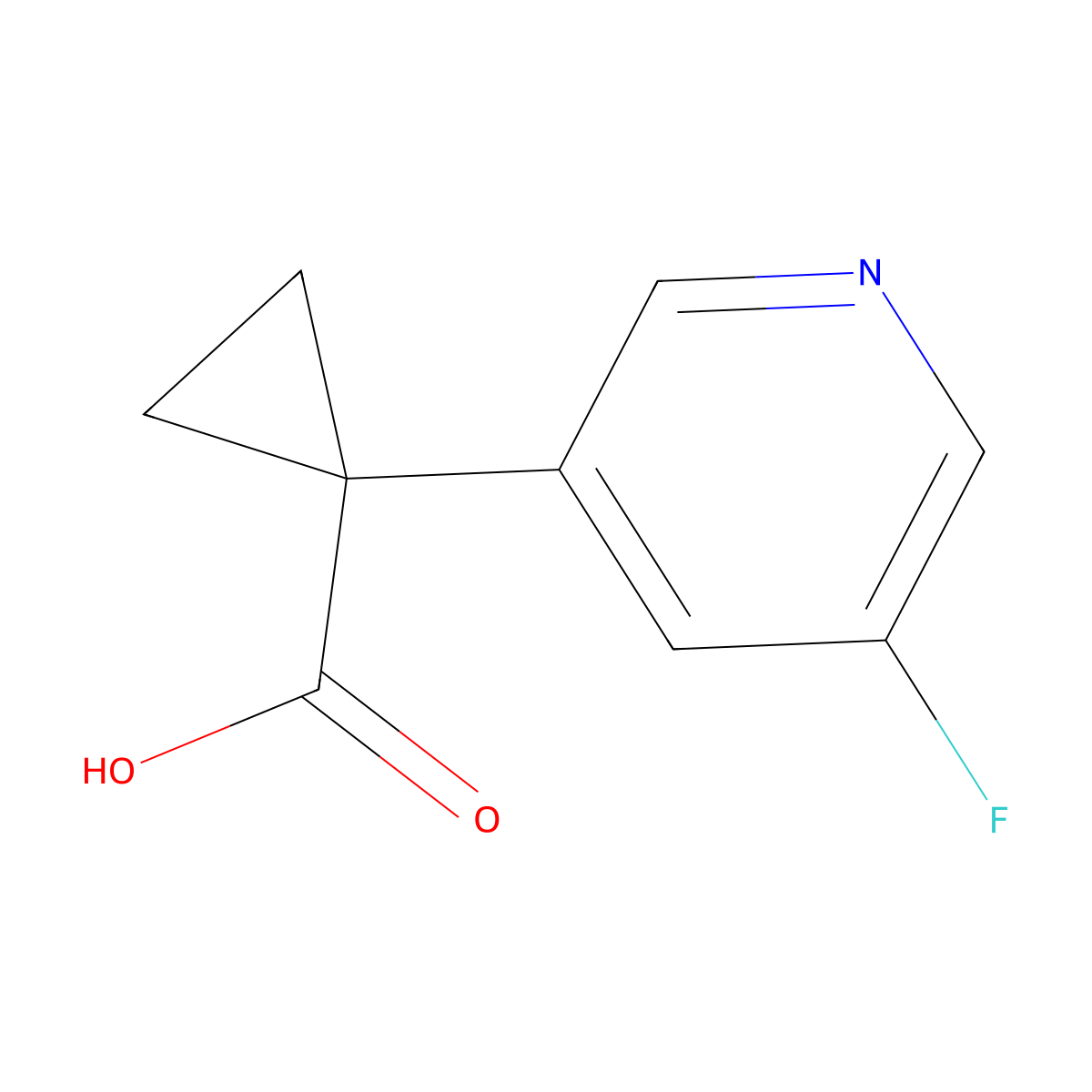 1-(5-Fluoropyridin-3-yl)cyclopropane-1-carboxylic acid molecular structure, CAS 1256807-04-1