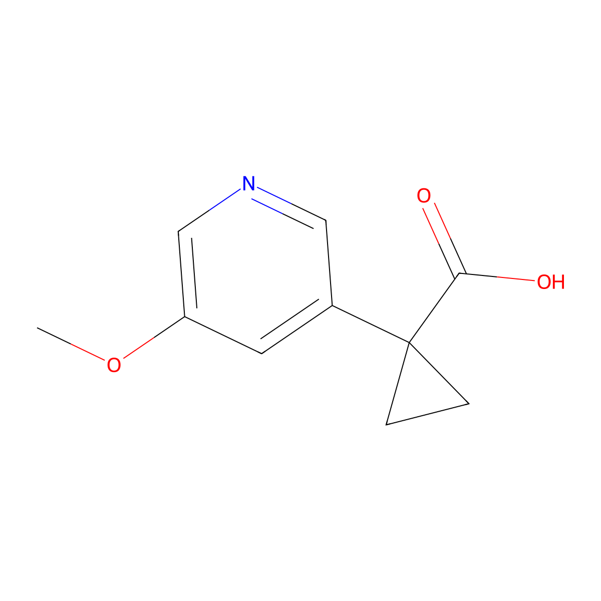 1-(5-Methoxypyridin-3-YL)cyclopropanecarboxylic acid molecular structure, CAS 1256807-11-0
