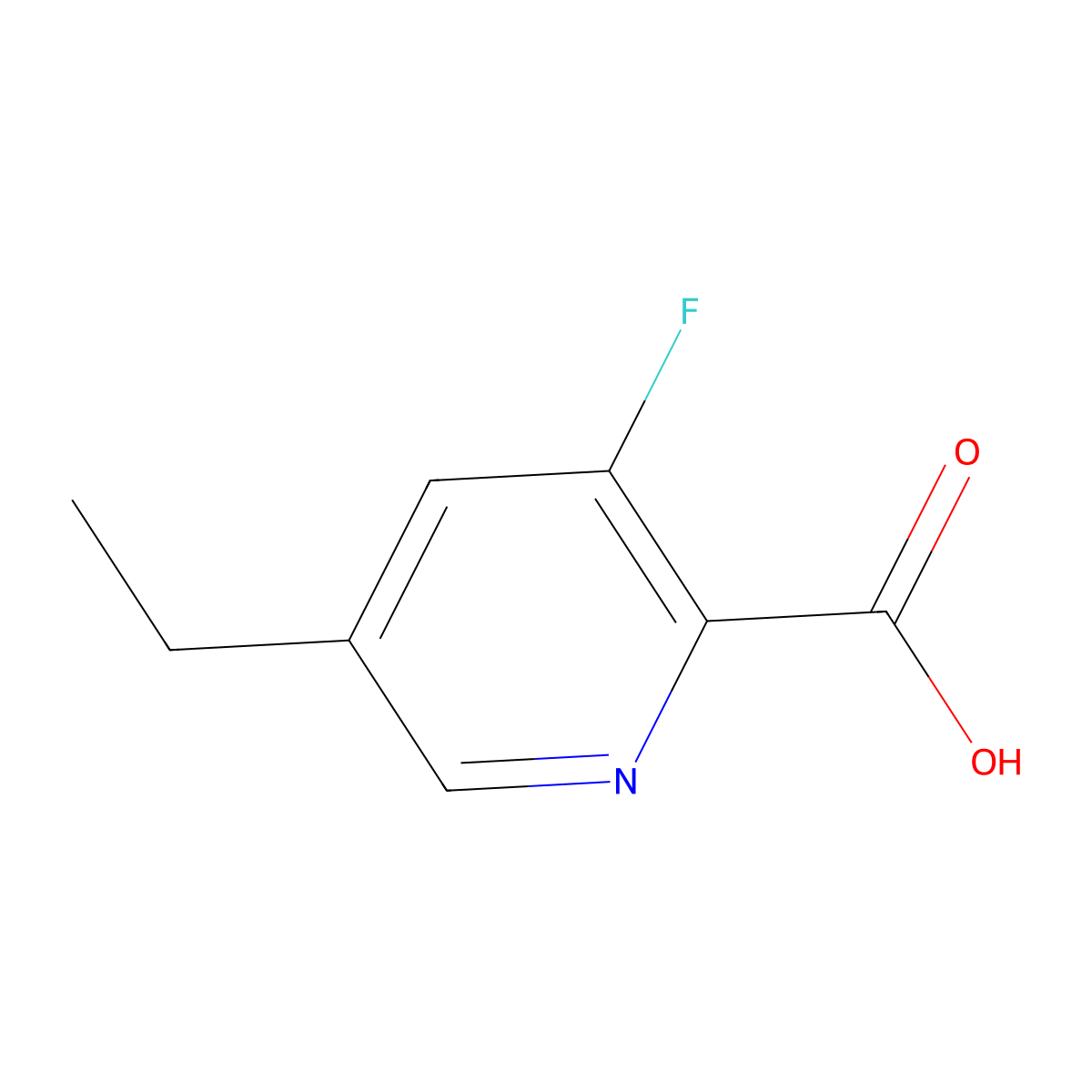 5-Ethyl-3-fluoropyridine-2-carboxylic acid molecular structure, CAS 1256807-16-5