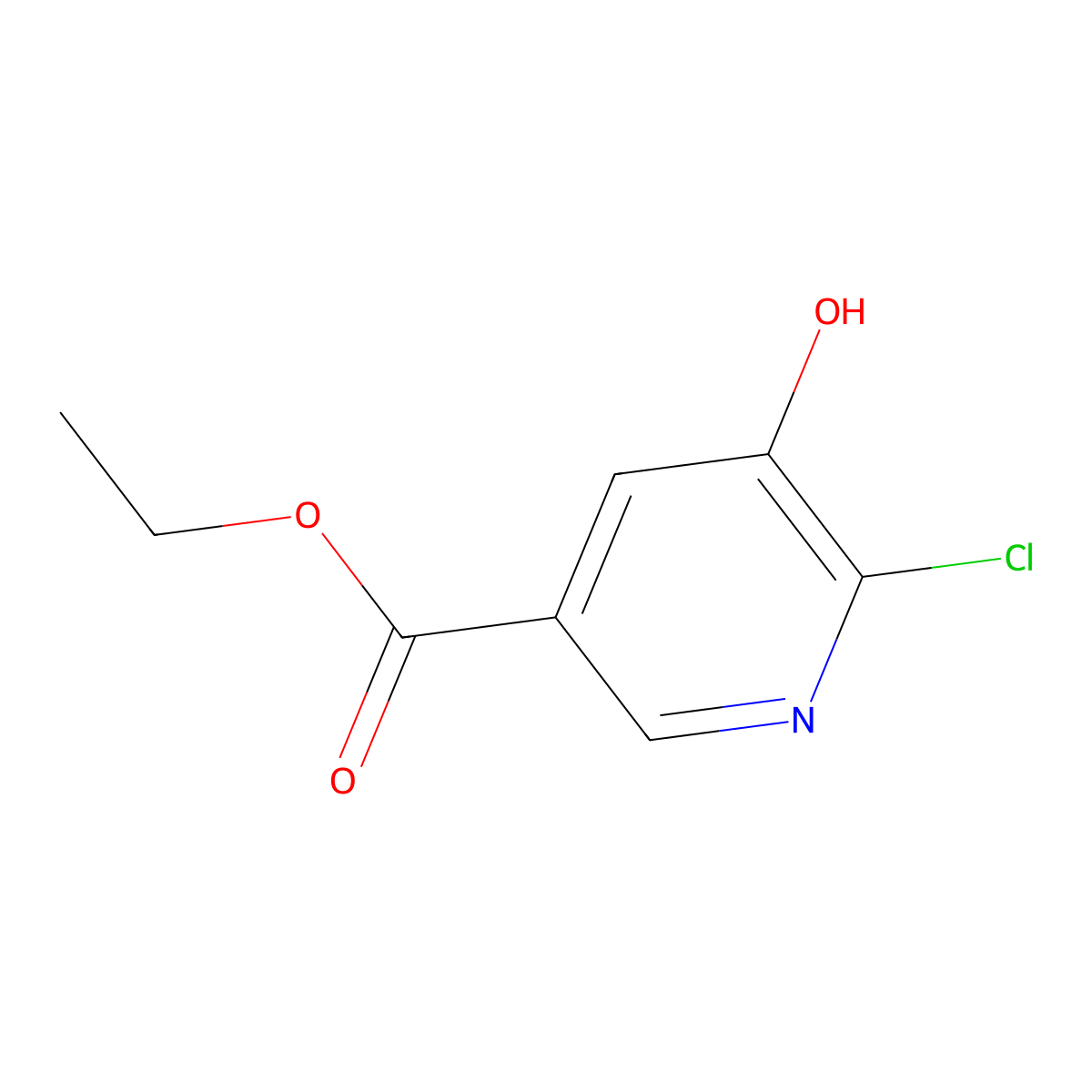 Ethyl 6-chloro-5-hydroxynicotinate molecular structure, CAS 1256807-18-7