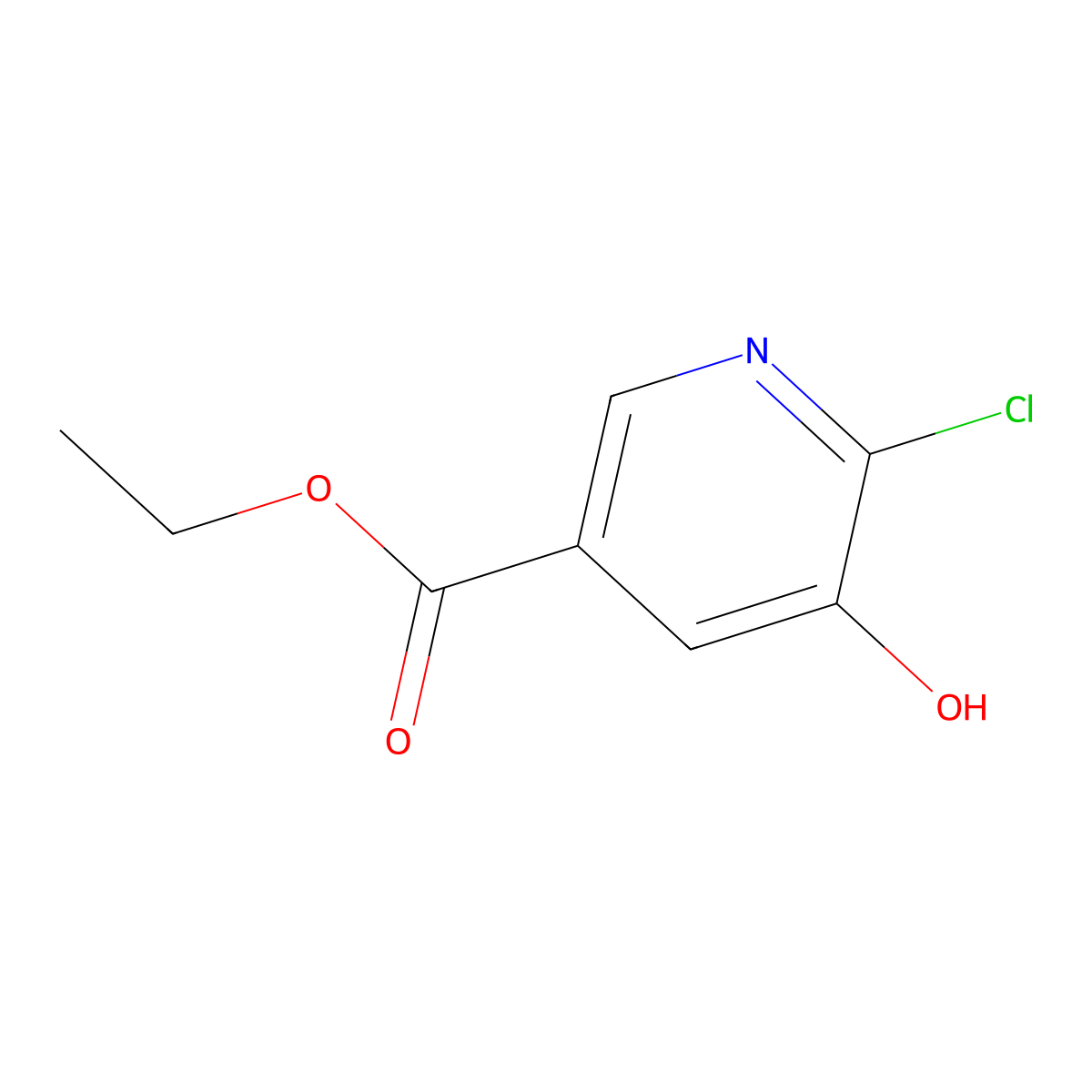 Ethyl 6-chloro-5-hydroxynicotinate molecular structure, CAS 1256807-18-7