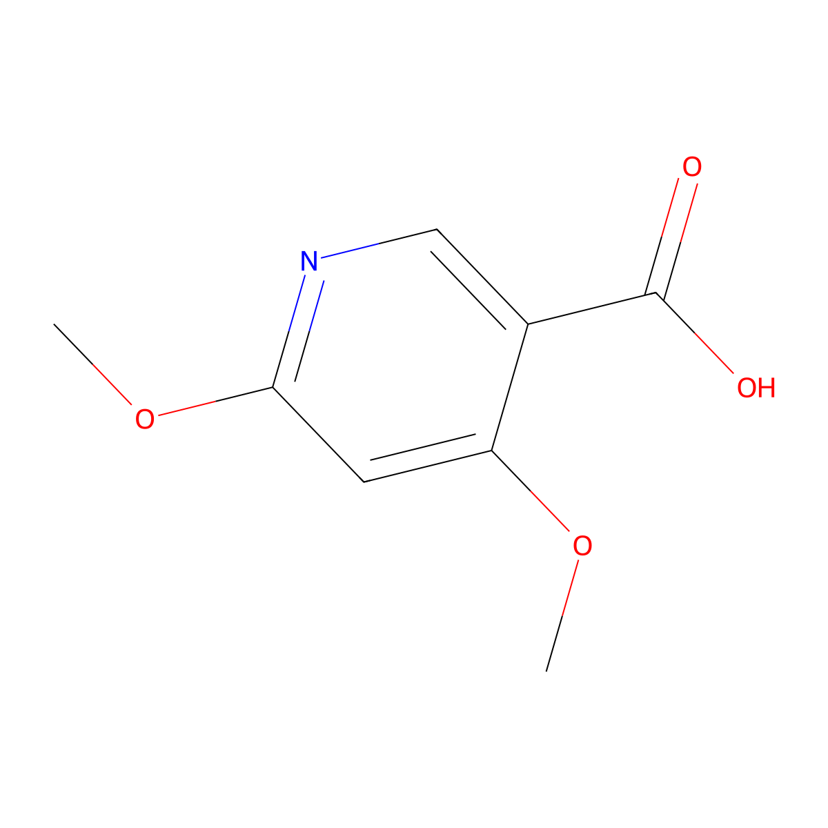 4,6-Dimethoxypyridine-3-carboxylic acid molecular structure, CAS 1256807-30-3