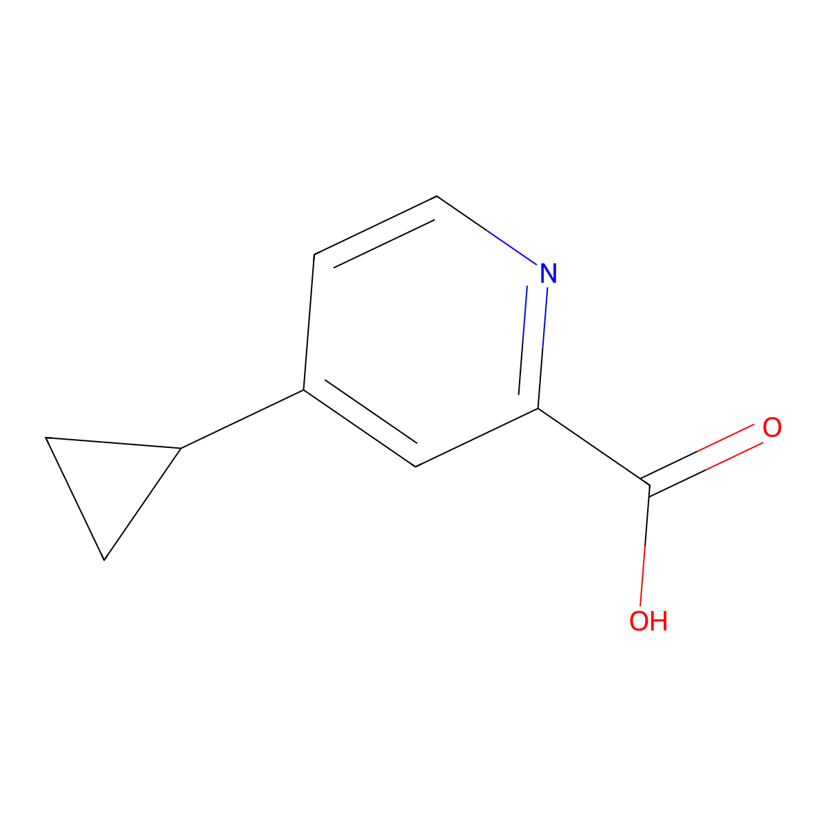 4-Cyclopropylpyridine-2-carboxylic acid molecular structure, CAS 1256807-33-6