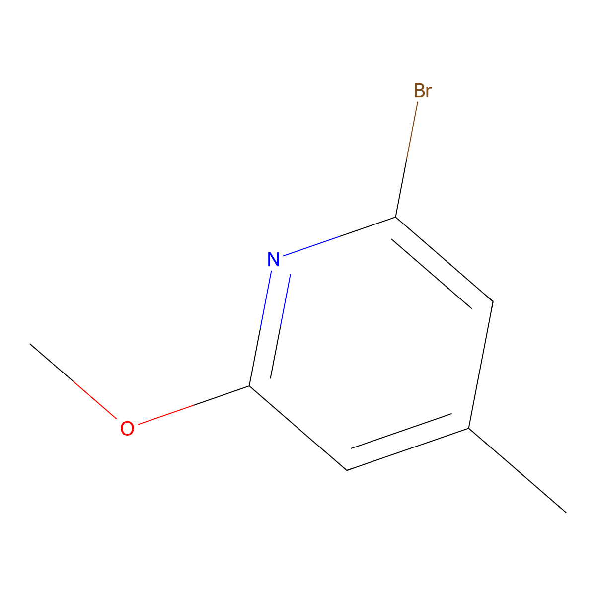 2-Bromo-6-methoxy-4-methylpyridine molecular structure, CAS 1256807-52-9