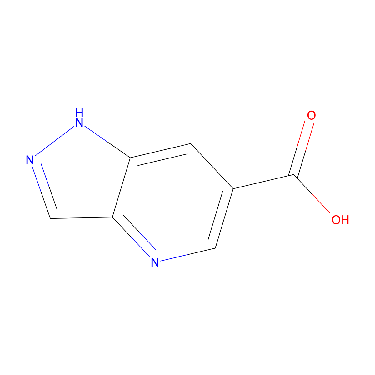 1H-Pyrazolo(4,3-b)pyridine-6-carboxylic acid molecular structure, CAS 1256807-59-6