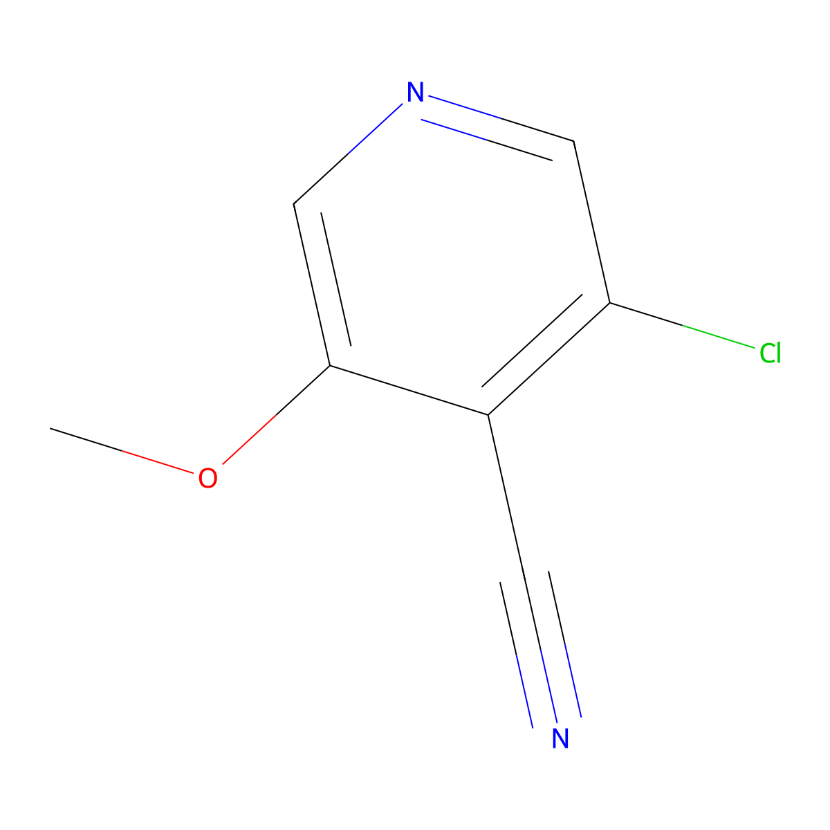 3-Chloro-5-methoxyisonicotinonitrile molecular structure, CAS 1256808-01-1