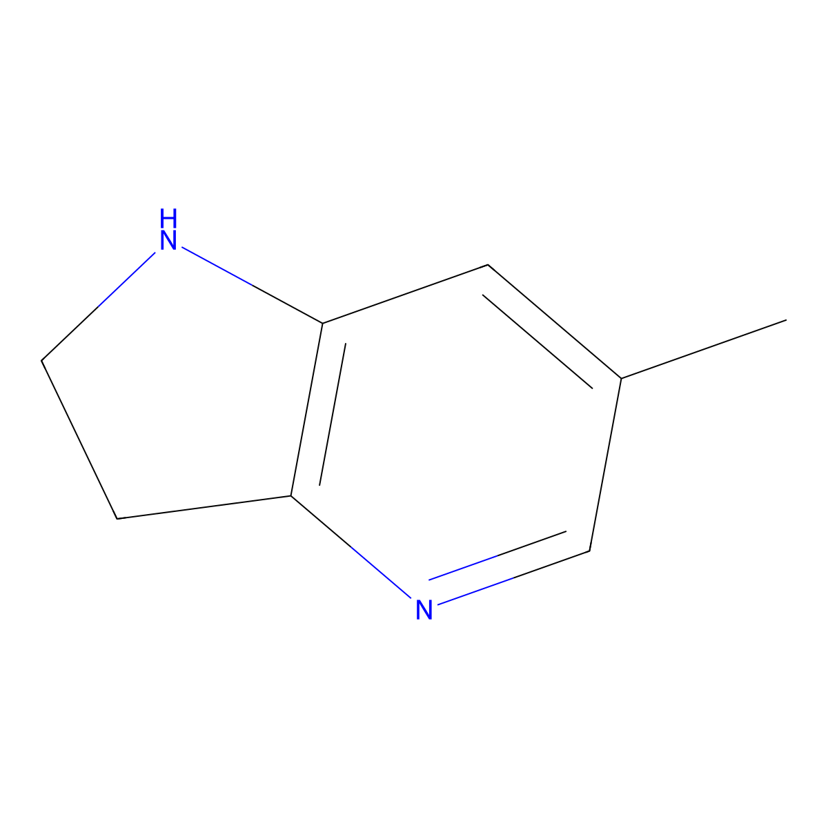 6-Methyl-1H,2H,3H-pyrrolo[3,2-B]pyridine molecular structure, CAS 1256808-17-9