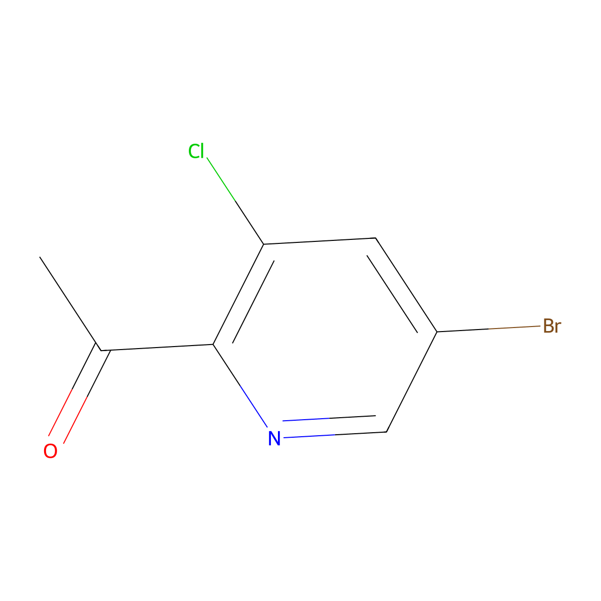 1-(5-Bromo-3-chloropyridin-2-yl)ethan-1-one molecular structure, CAS 1256808-29-3