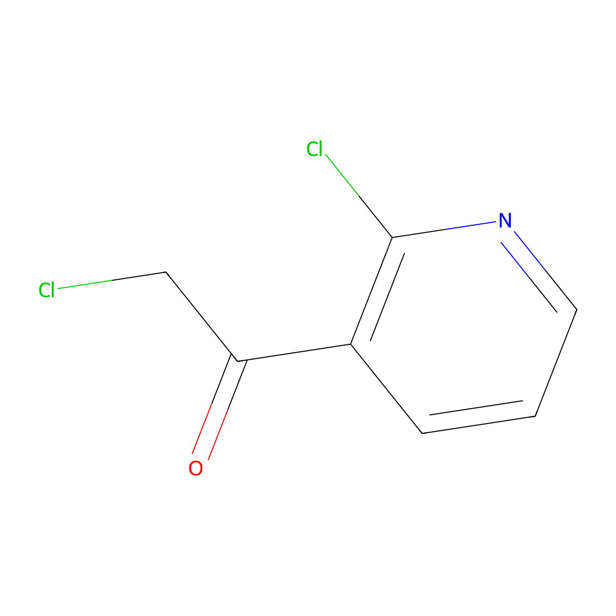 2-Chloro-1-(2-chloropyridin-3-yl)ethan-1-one molecular structure, CAS 1256808-63-5