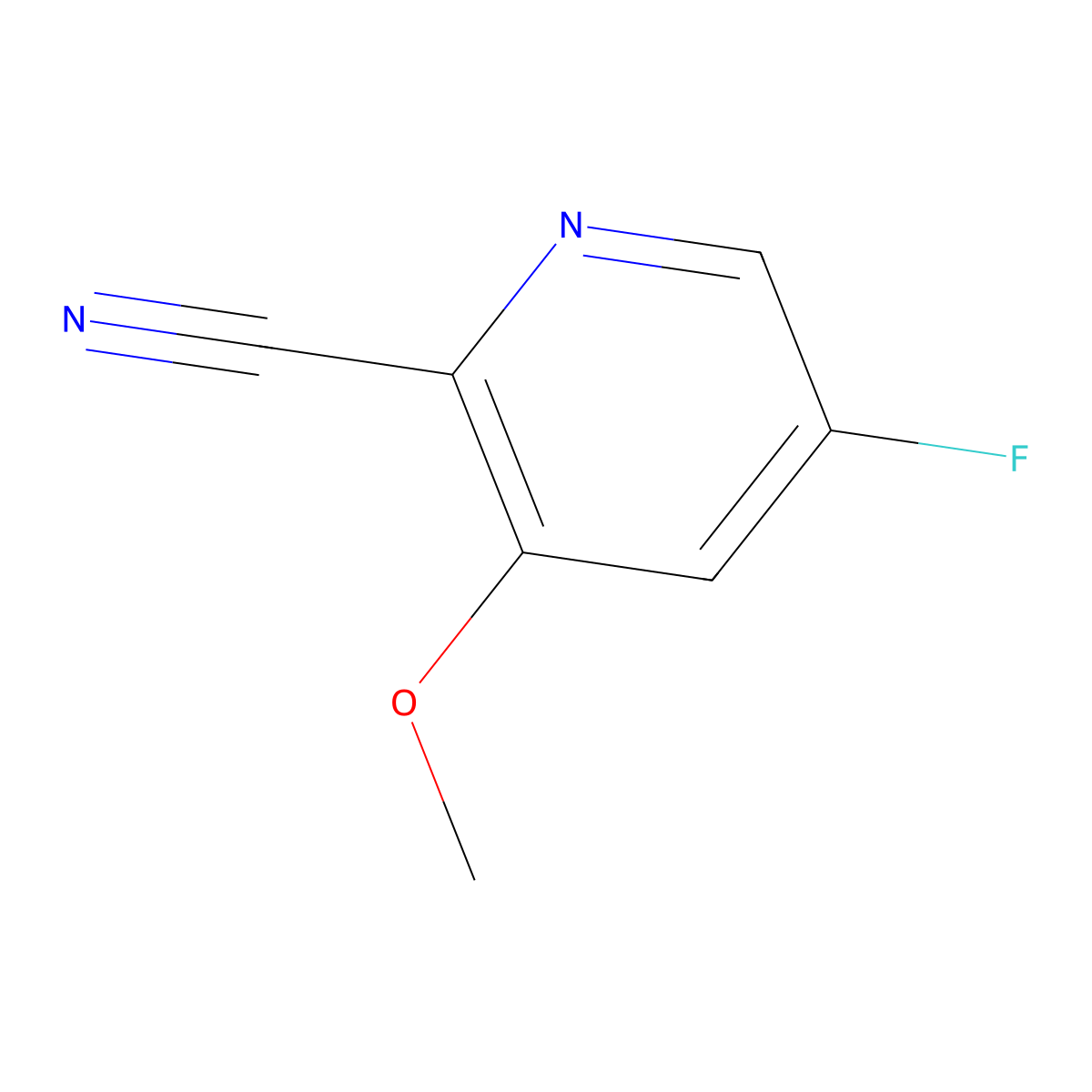 5-Fluoro-3-methoxypicolinonitrile molecular structure, CAS 1256808-71-5