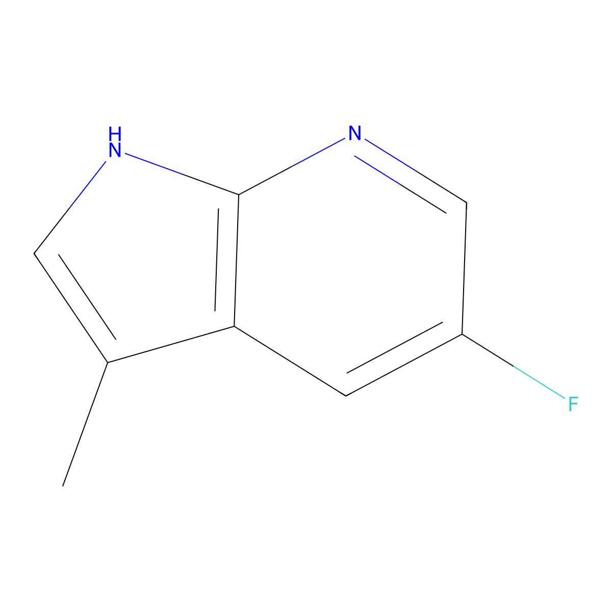 5-fluoro-3-methyl-1H-pyrrolo[2,3-b]pyridine molecular structure, CAS 1256808-74-8