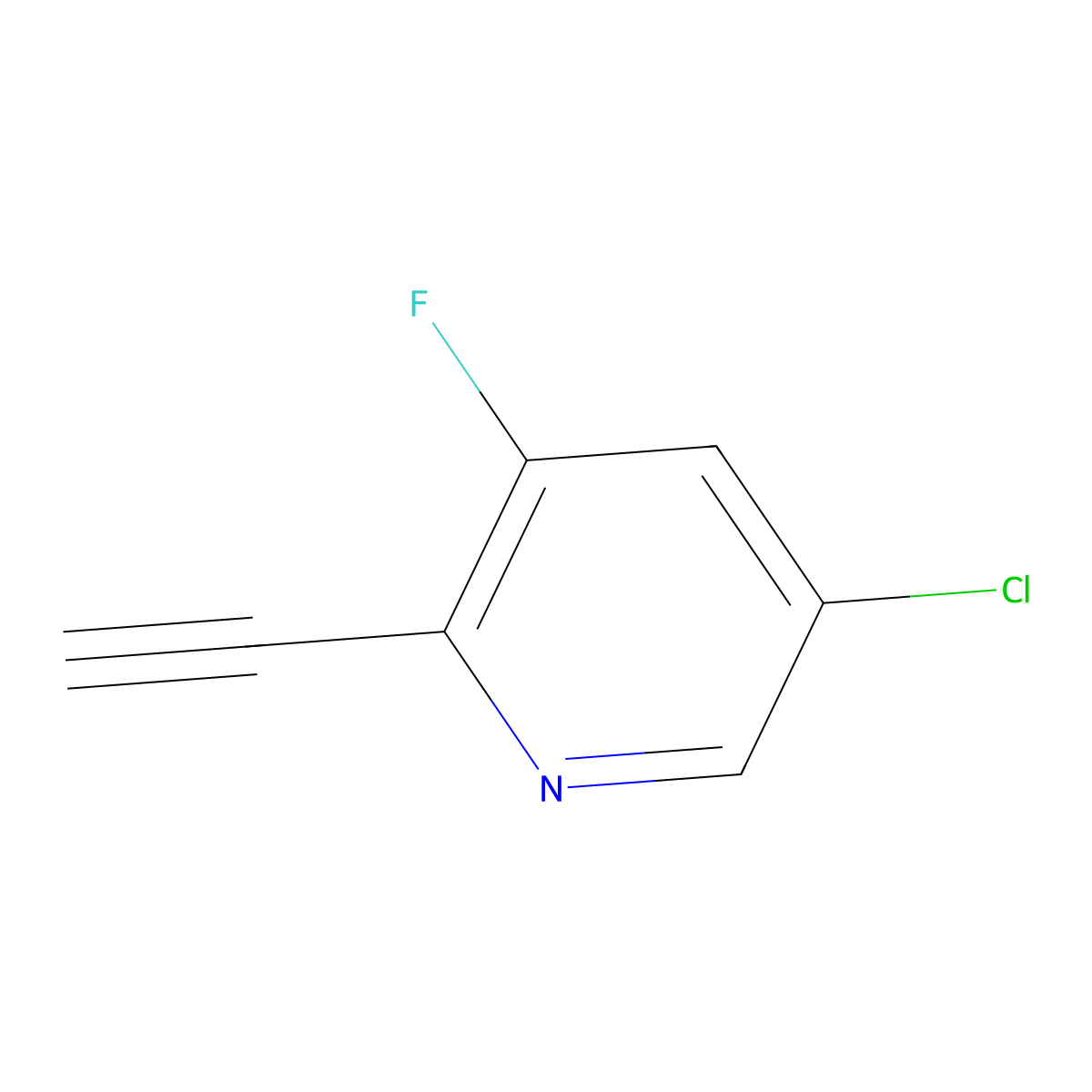 5-Chloro-2-ethynyl-3-fluoropyridine molecular structure, CAS 1256808-79-3