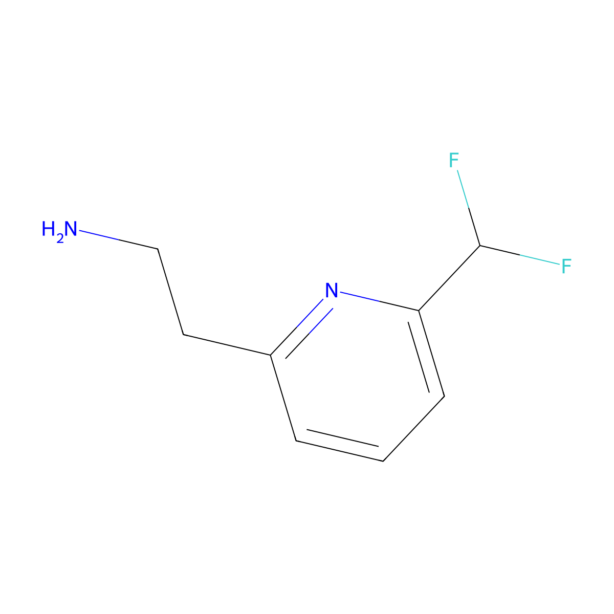 2-[6-(Difluoromethyl)pyridin-2-YL]ethan-1-amine molecular structure, CAS 1256808-90-8