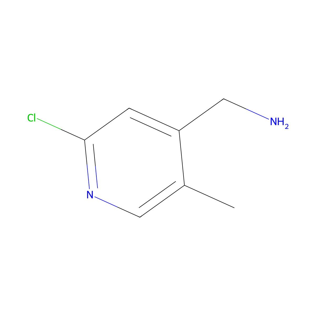 (2-Chloro-5-methylpyridin-4-YL)methanamine molecular structure, CAS 1256808-97-5