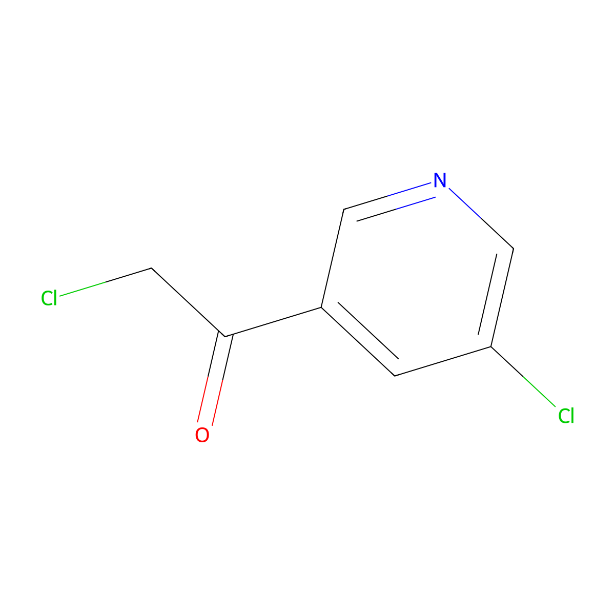 2-Chloro-1-(5-chloro-3-pyridinyl)ethanone molecular structure, CAS 1256809-04-7