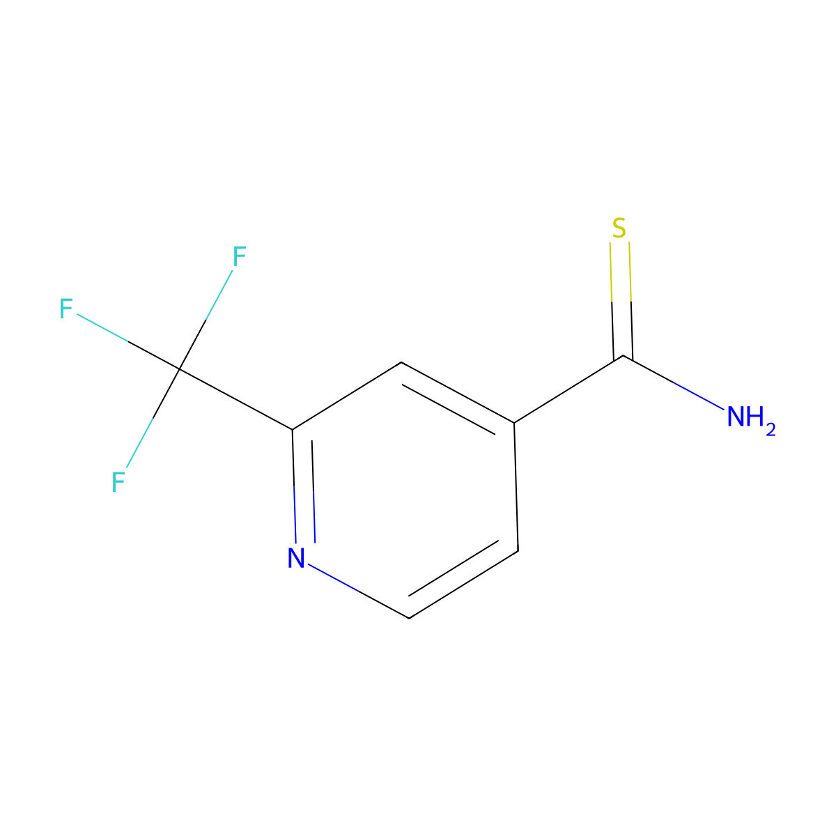 2-(Trifluoromethyl)pyridine-4-carbothioamide molecular structure, CAS 1256809-20-7