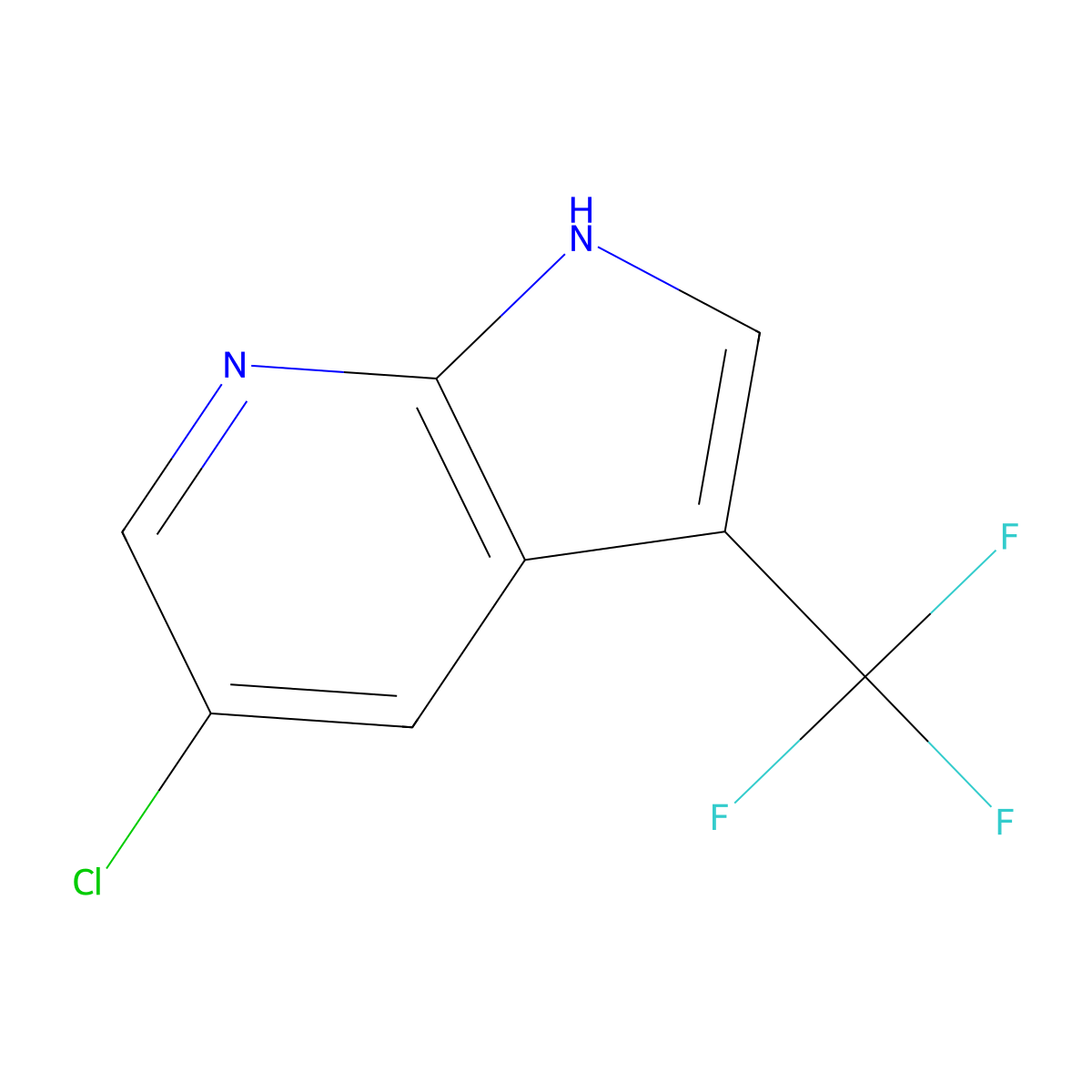 5-Chloro-3-(trifluoromethyl)-1H-pyrrolo[2,3-b]pyridine molecular structure, CAS 1256809-31-0