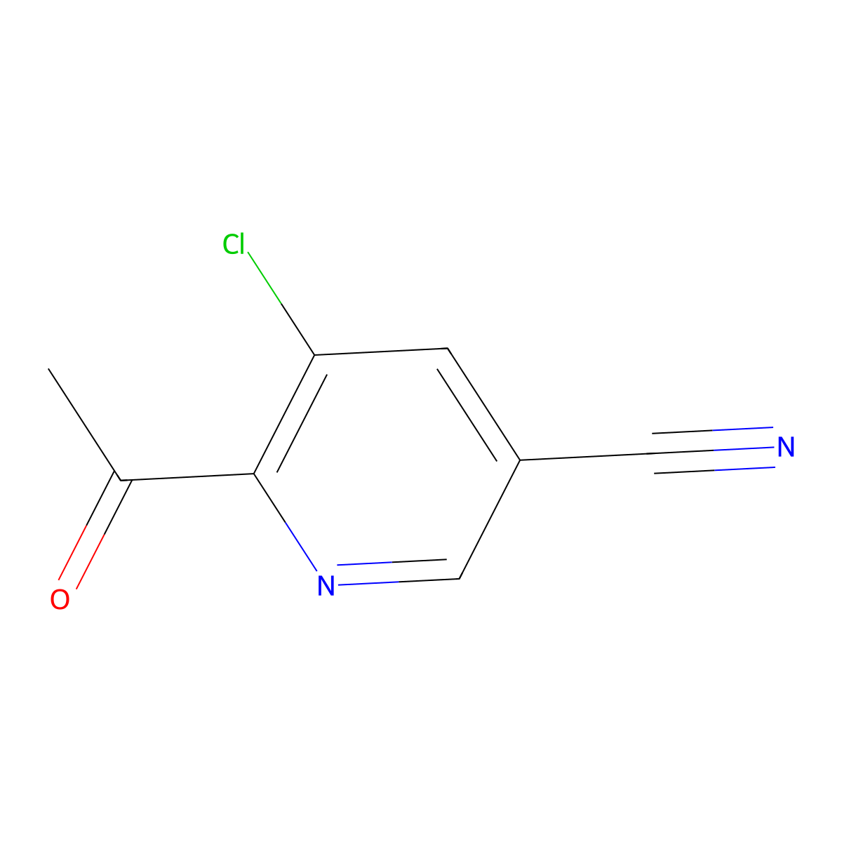 6-Acetyl-5-chloropyridine-3-carbonitrile molecular structure, CAS 1256809-37-6