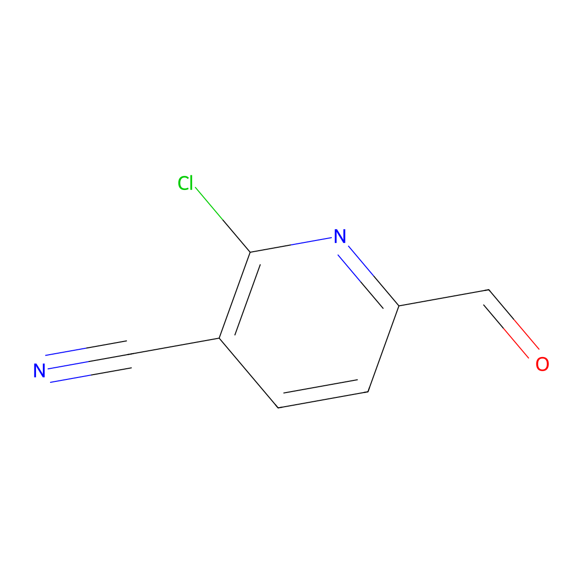 2-Chloro-6-formylnicotinonitrile molecular structure, CAS 1256809-40-1