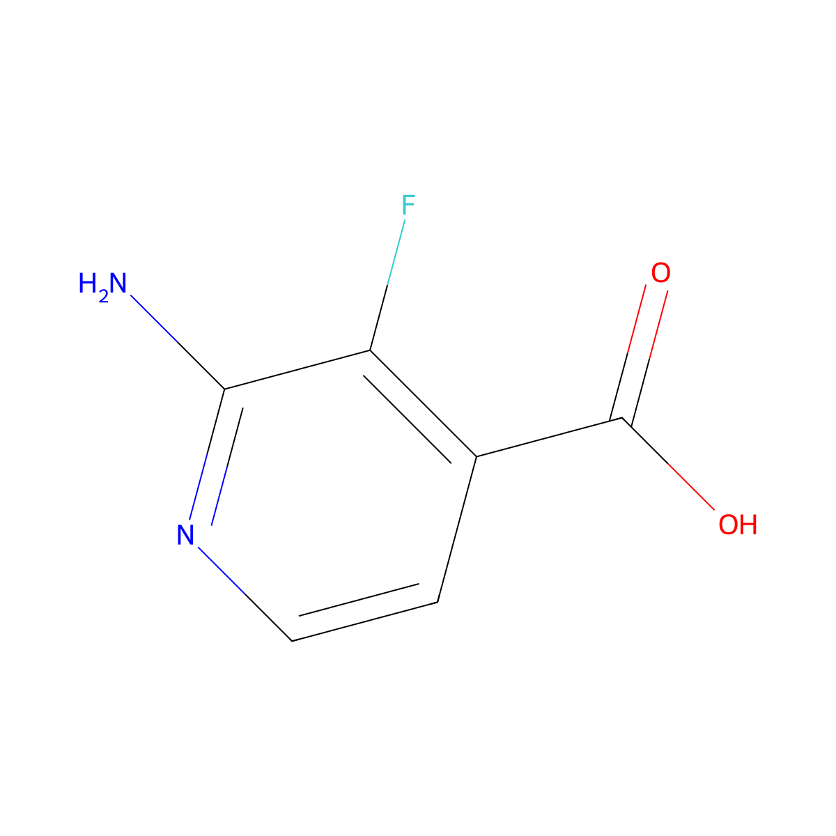 2-Amino-3-fluoroisonicotinic acid molecular structure, CAS 1256809-45-6