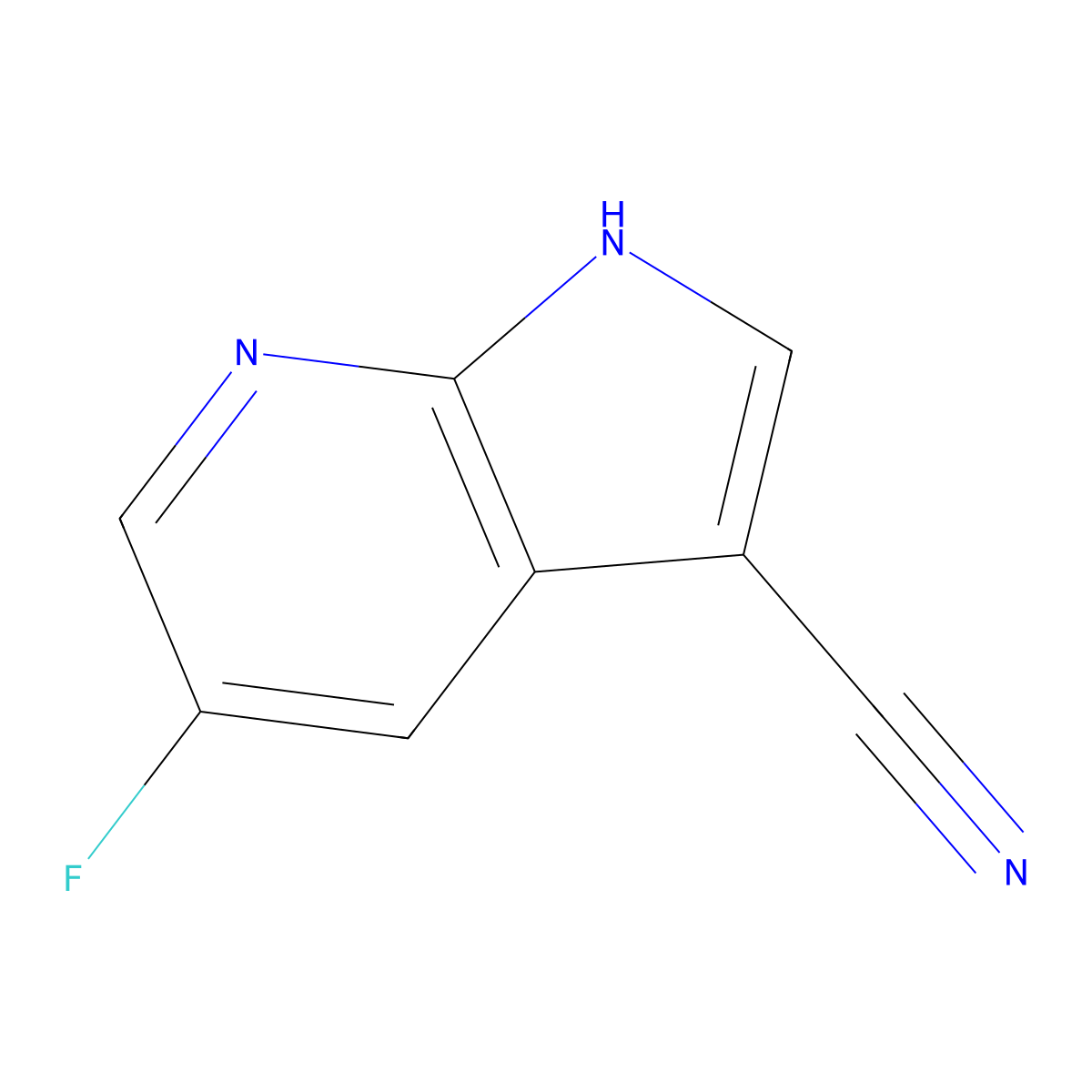5-Fluoro-1H-pyrrolo[2,3-b]pyridine-3-carbonitrile molecular structure, CAS 1256809-57-0