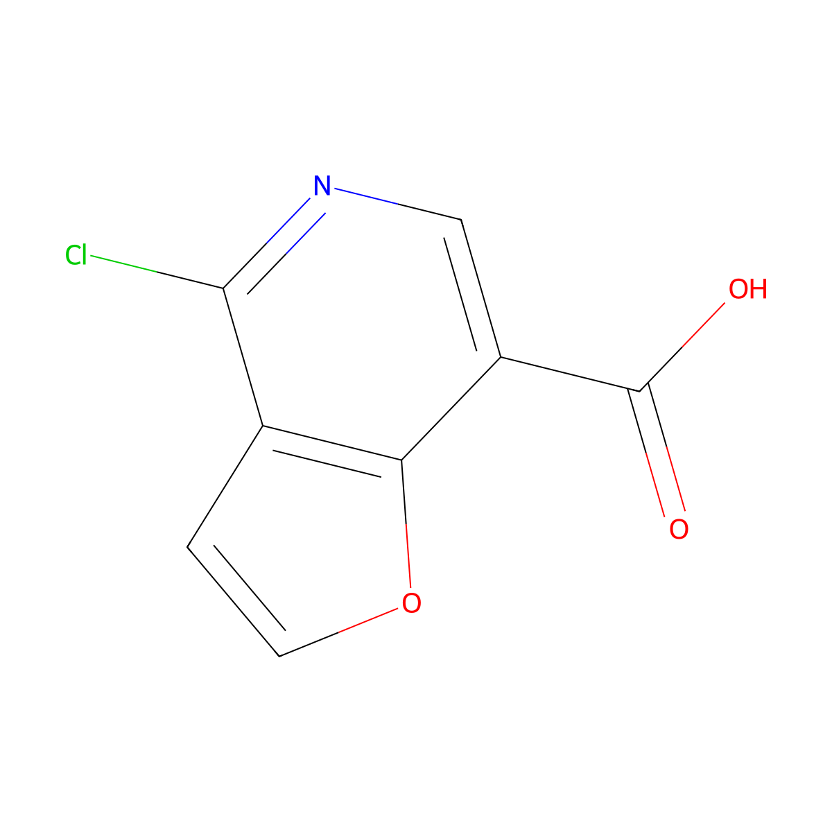 4-Chlorofuro[3,2-c]pyridine-7-carboxylic acid molecular structure, CAS 1256809-80-9