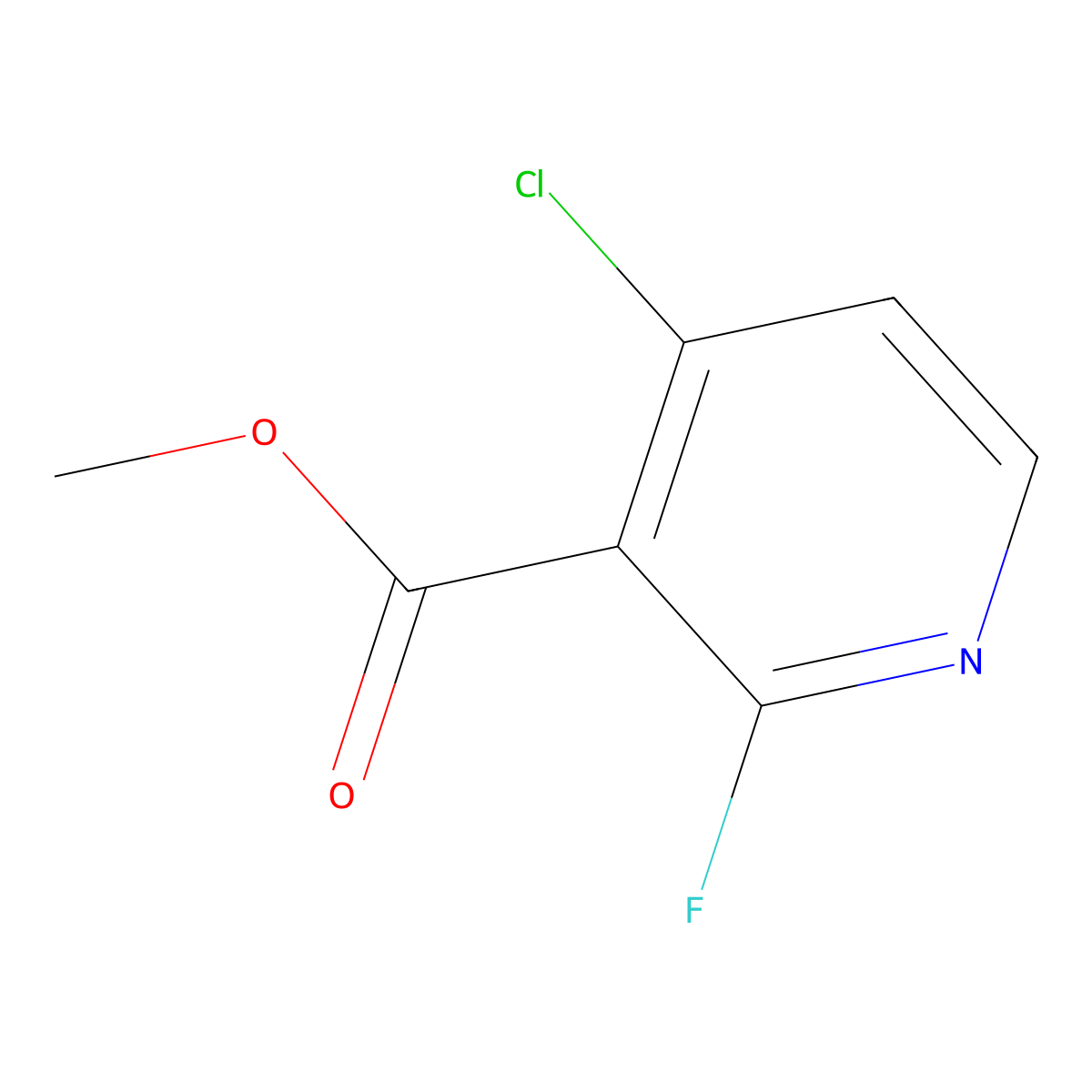 Methyl 4-chloro-2-fluoronicotinate molecular structure, CAS 1256809-83-2