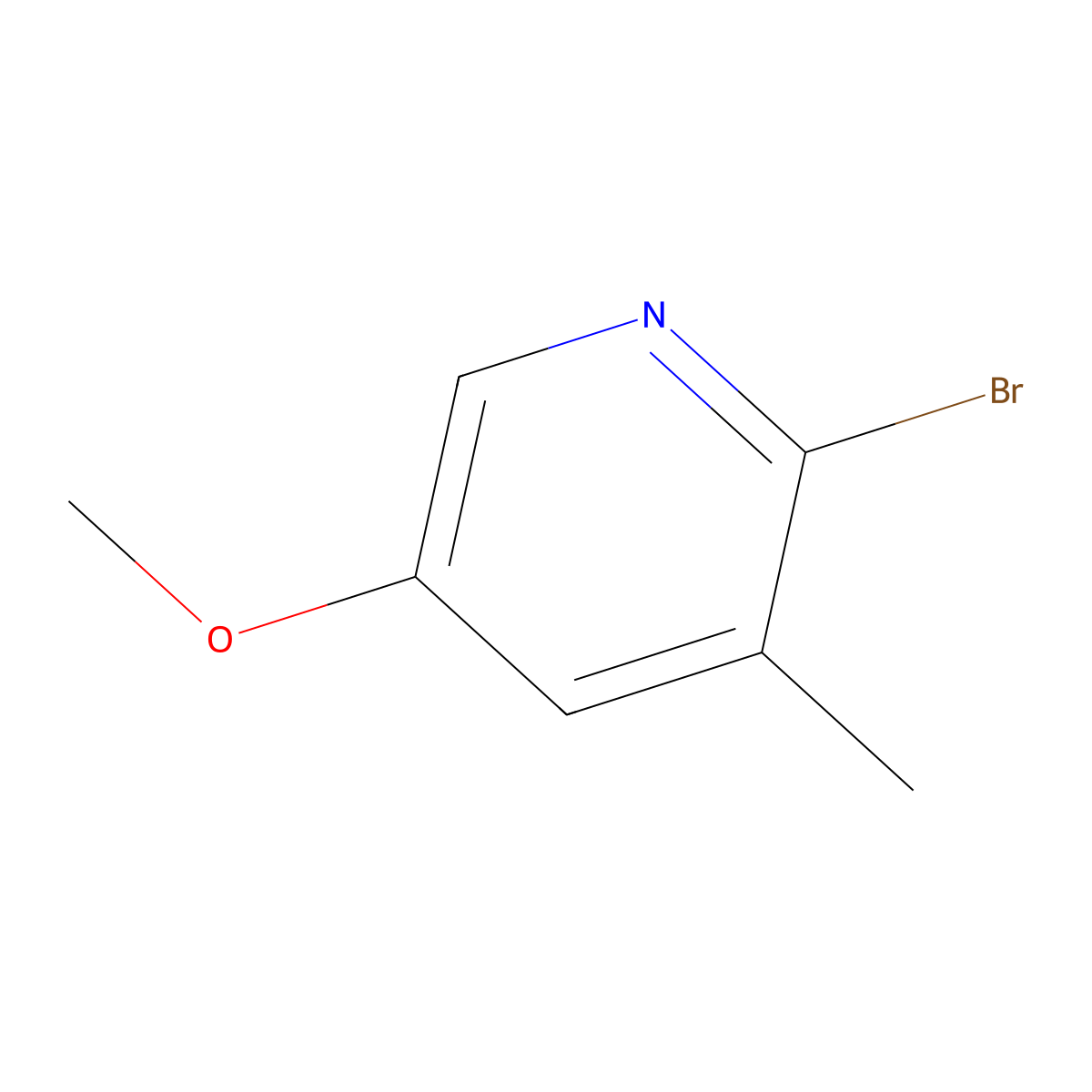 2-Bromo-5-methoxy-3-methylpyridine molecular structure, CAS 1256809-85-4