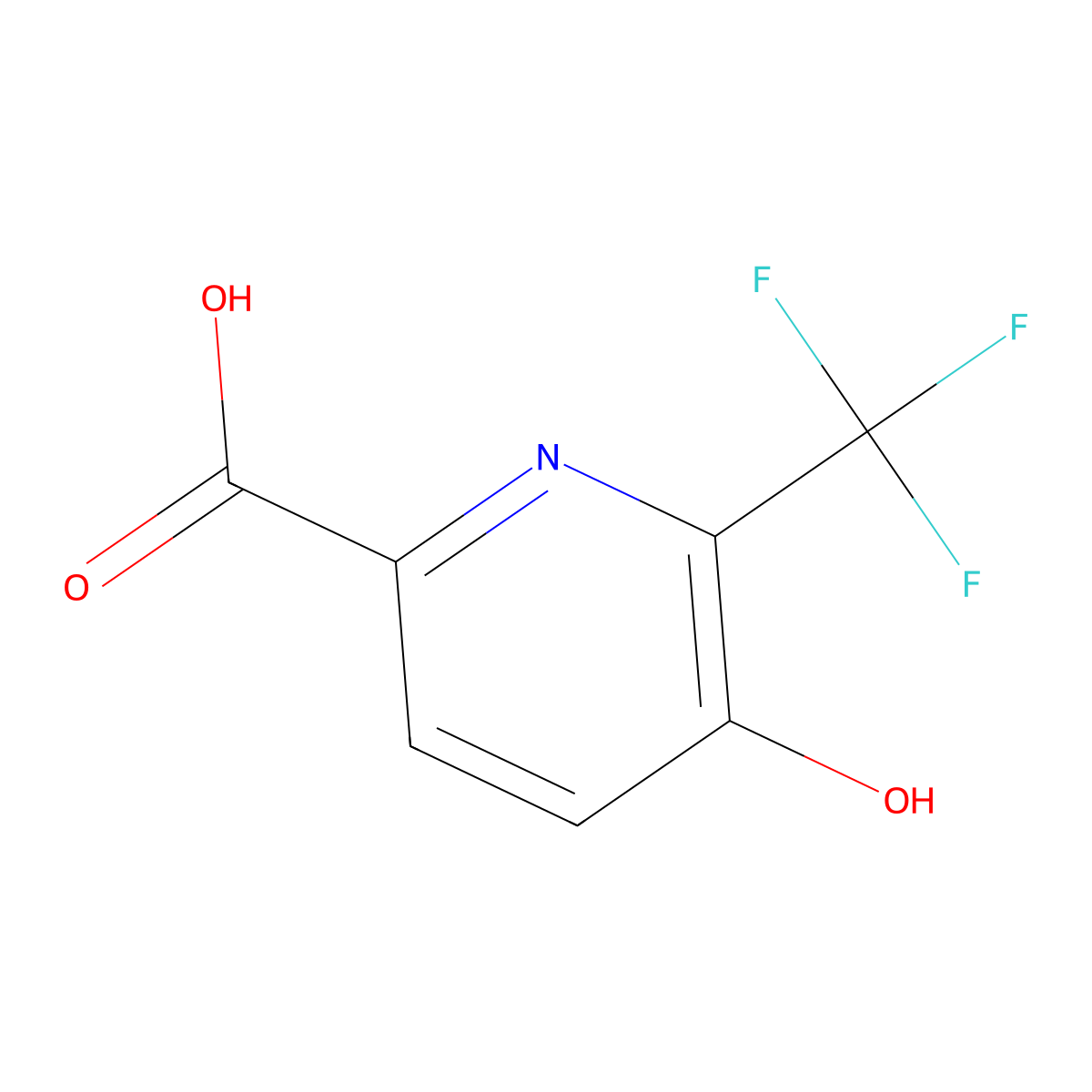 5-Hydroxy-6-(trifluoromethyl)picolinic acid molecular structure, CAS 1256809-93-4