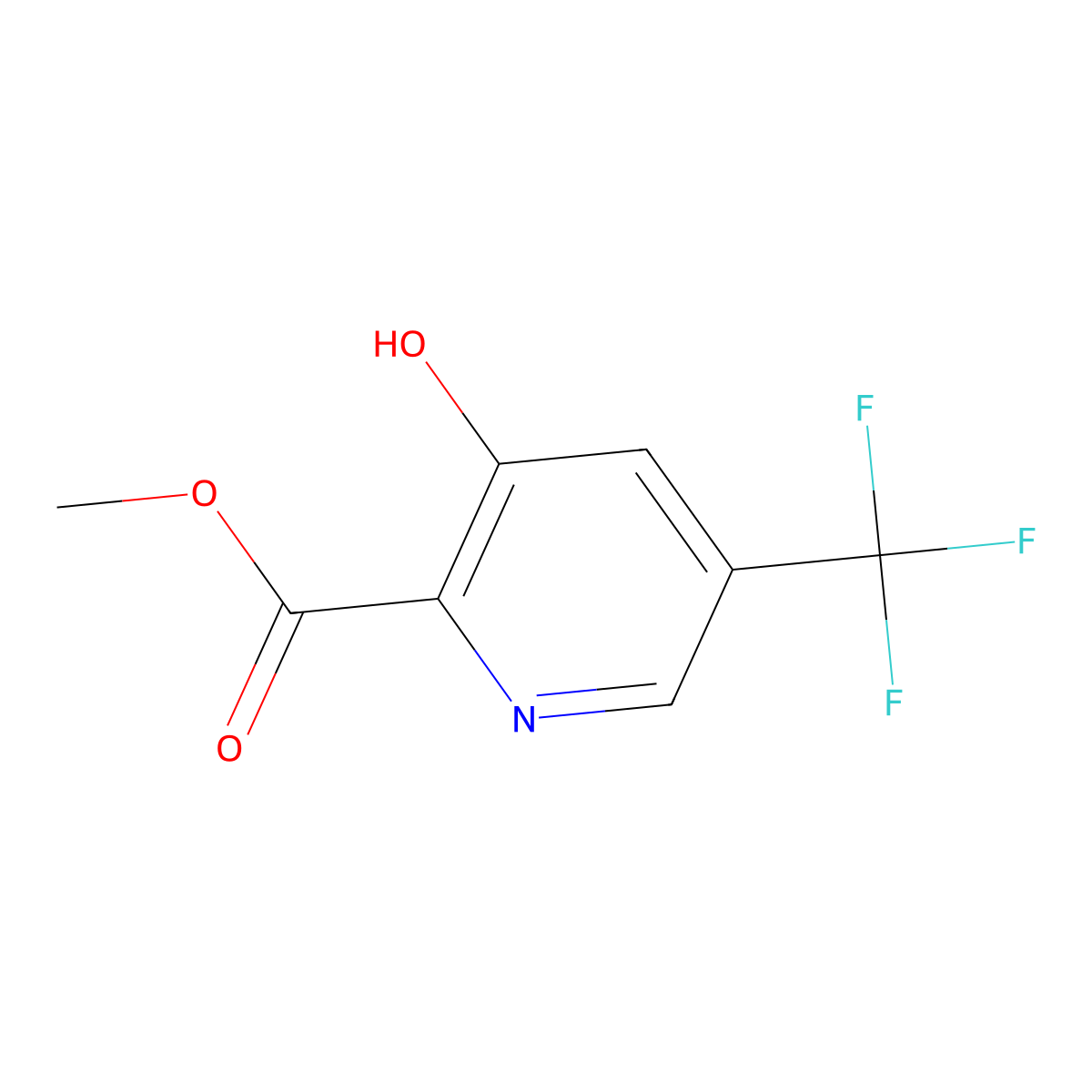 Methyl 3-hydroxy-5-(trifluoromethyl)picolinate molecular structure, CAS 1256810-01-1