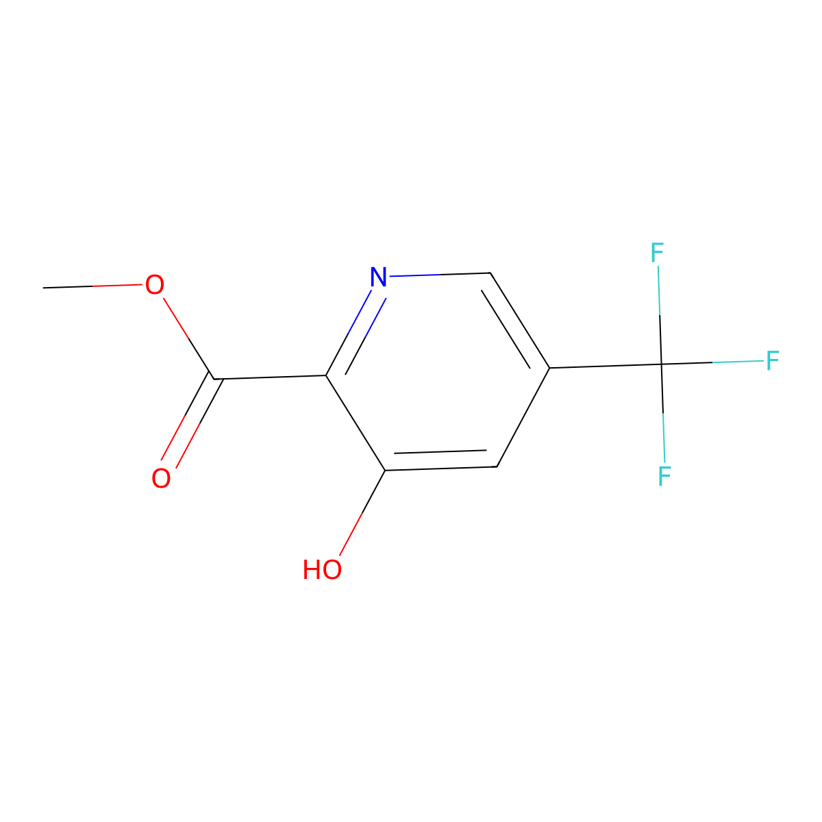 Methyl 3-hydroxy-5-(trifluoromethyl)picolinate molecular structure, CAS 1256810-01-1