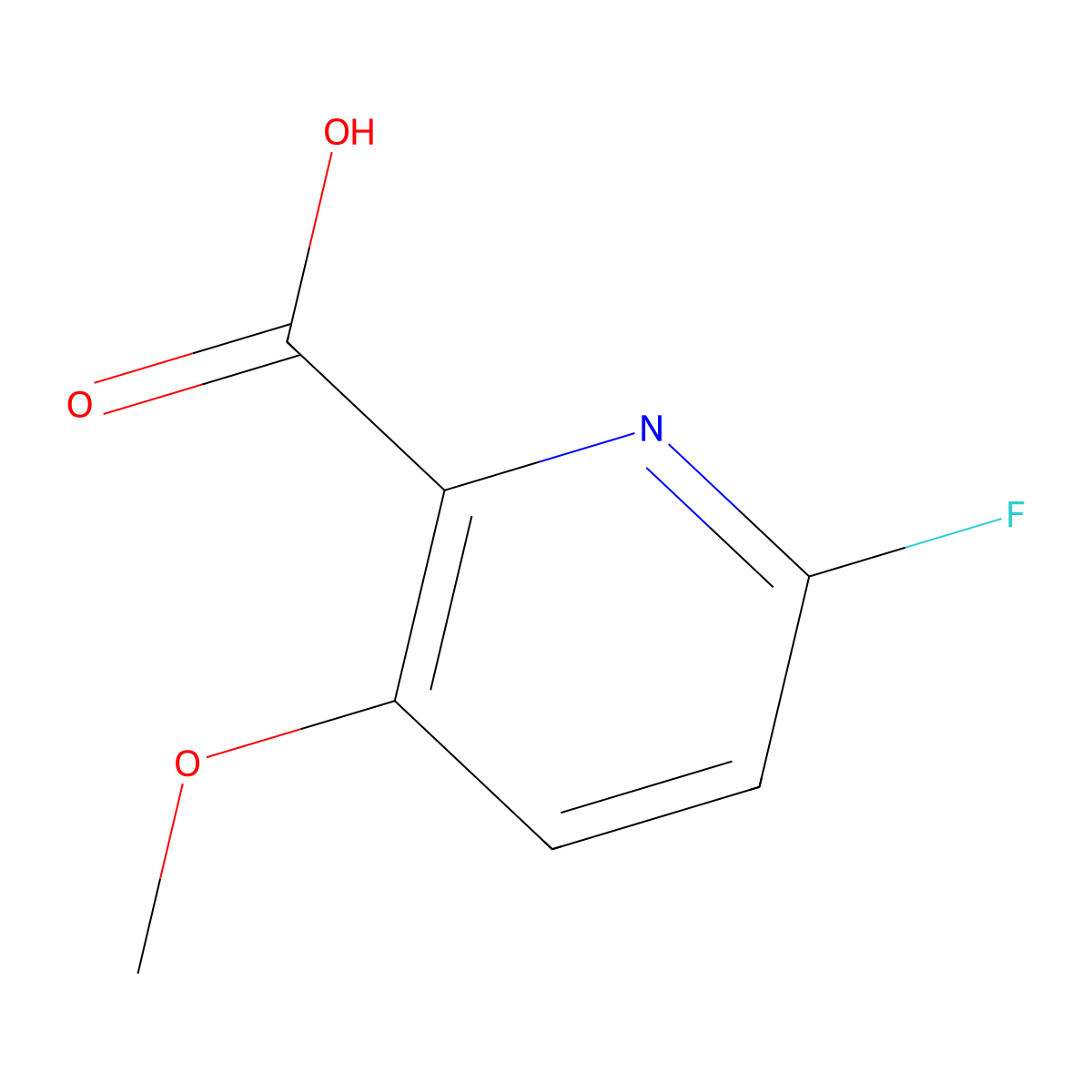6-Fluoro-3-methoxypyridine-2-carboxylic acid molecular structure, CAS 1256810-06-6