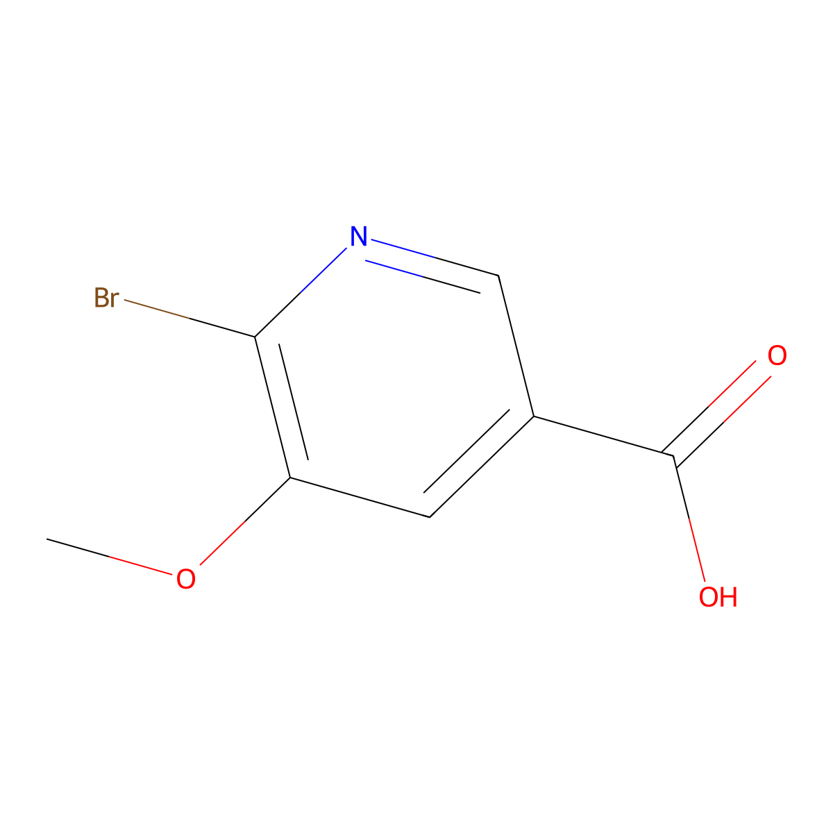 6-Bromo-5-methoxypyridine-3-carboxylic acid molecular structure, CAS 1256810-07-7