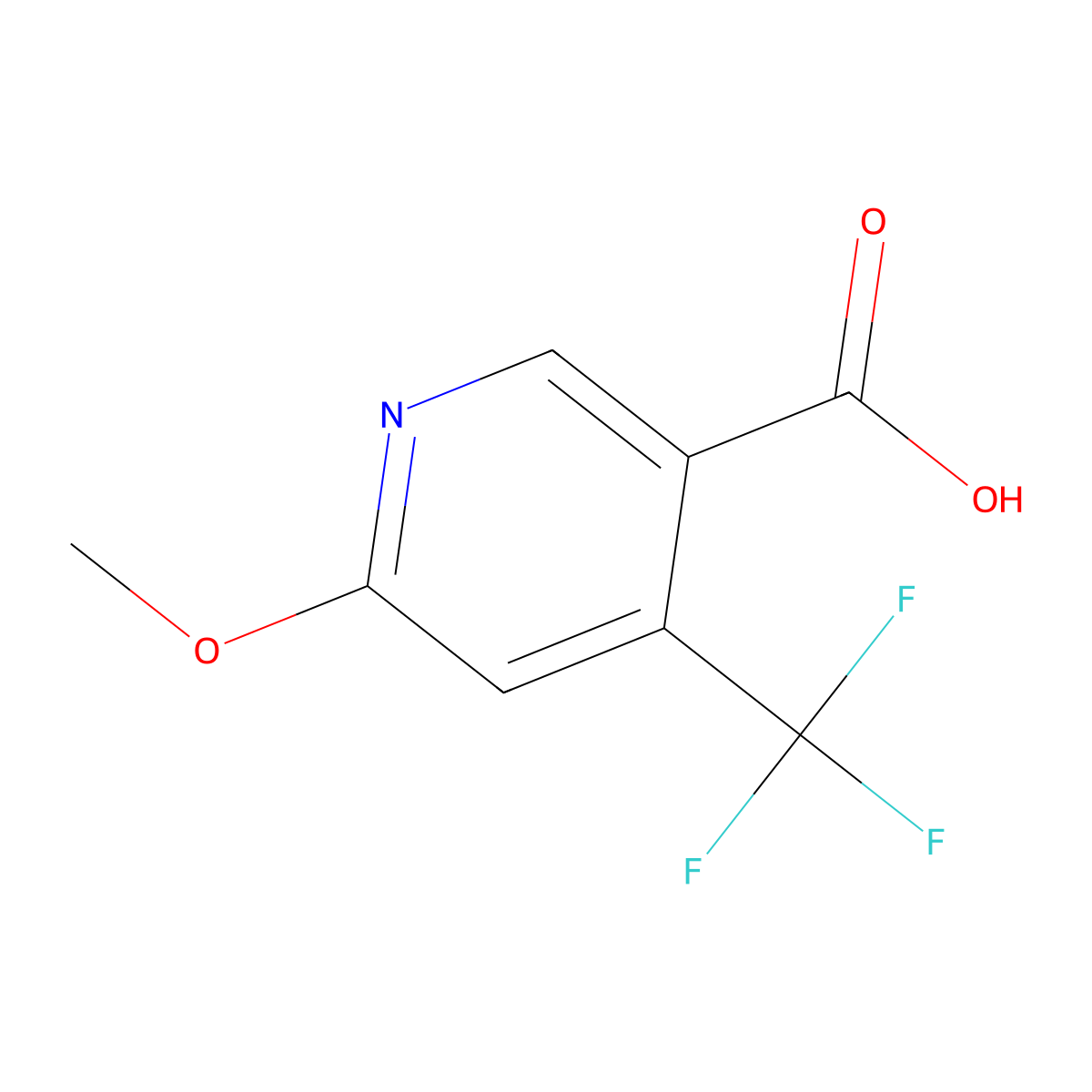 6-Methoxy-4-(trifluoromethyl)nicotinic acid molecular structure, CAS 1256810-22-6