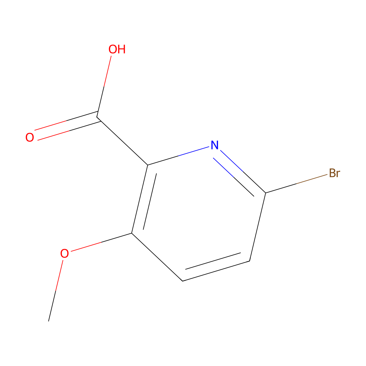 6-Bromo-3-methoxypicolinic acid molecular structure, CAS 1256810-26-0