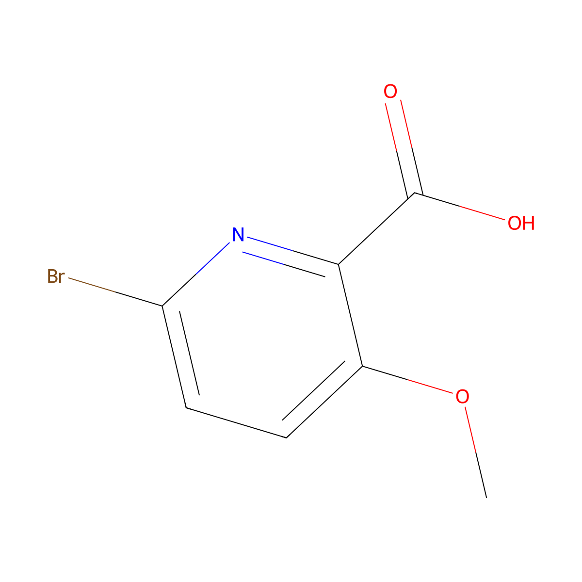 6-Bromo-3-methoxypicolinic acid molecular structure, CAS 1256810-26-0